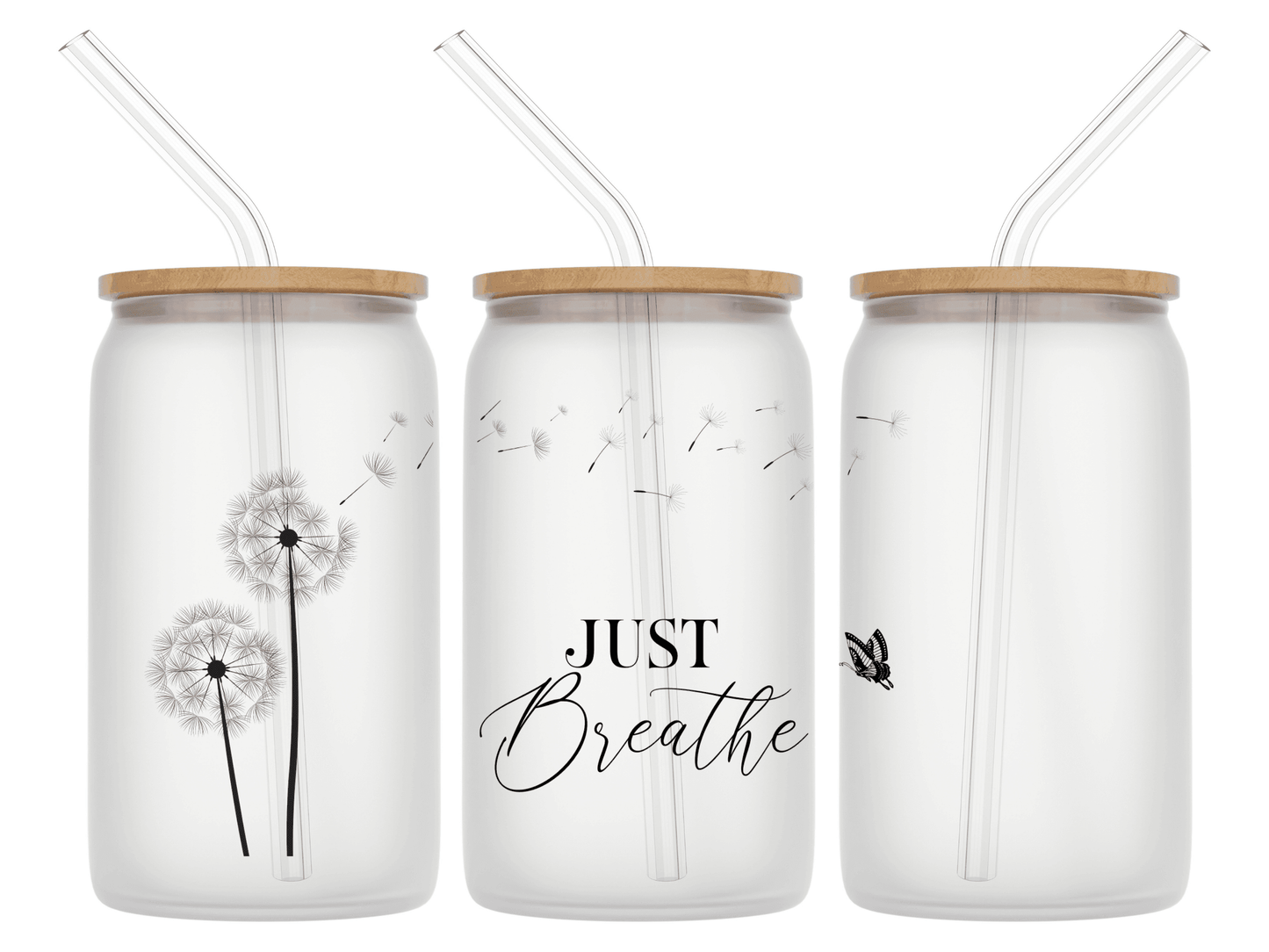 Just Breathe 16oz Libbey Glass Tumbler - Songbird Gifts