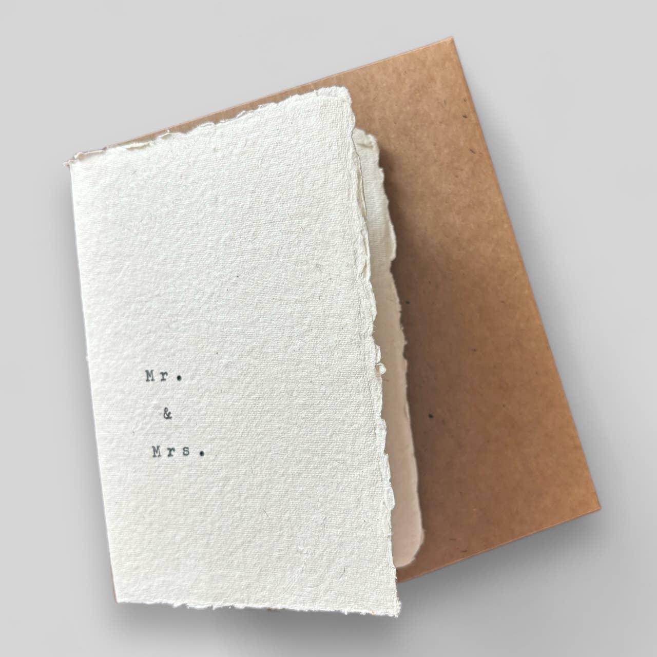 Handmade typewritten wedding card - Songbird Gifts