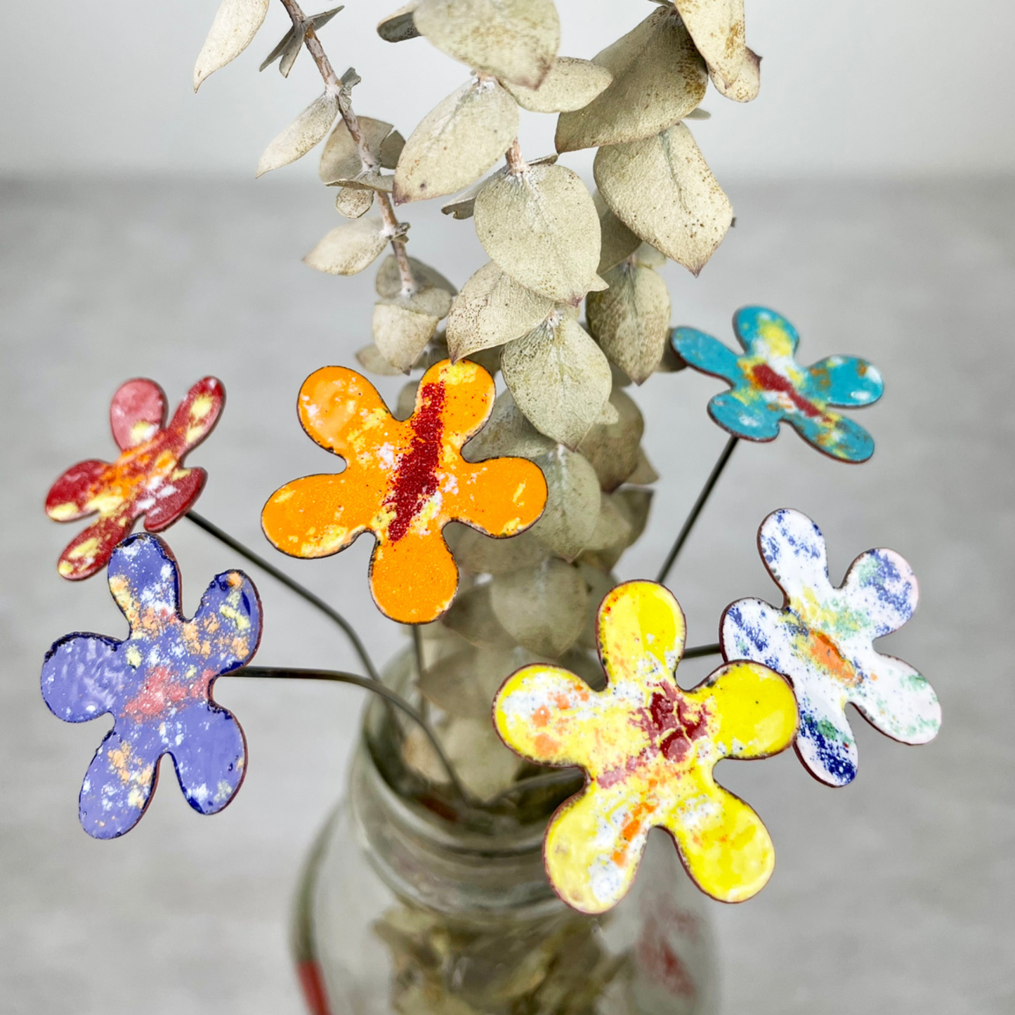 Small Copper Enamel Flower