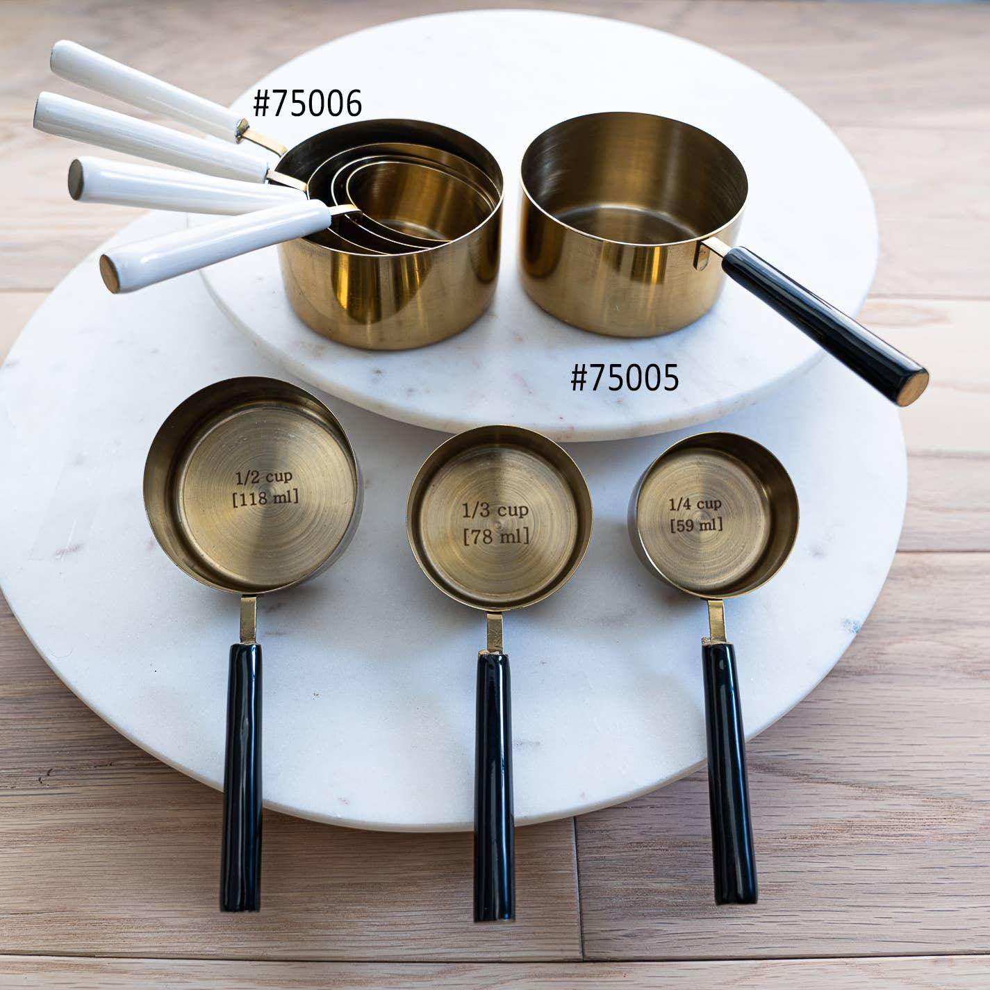 Gold & Black Enamel Handle Measuring Cups S/4 - Songbird Gifts