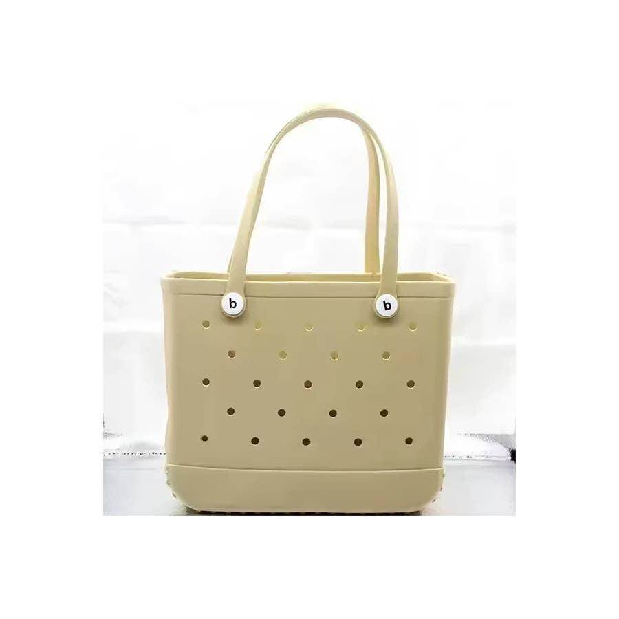 Summer Rubber Tote Solid Color Jelly Beach Bags - Songbird Gifts