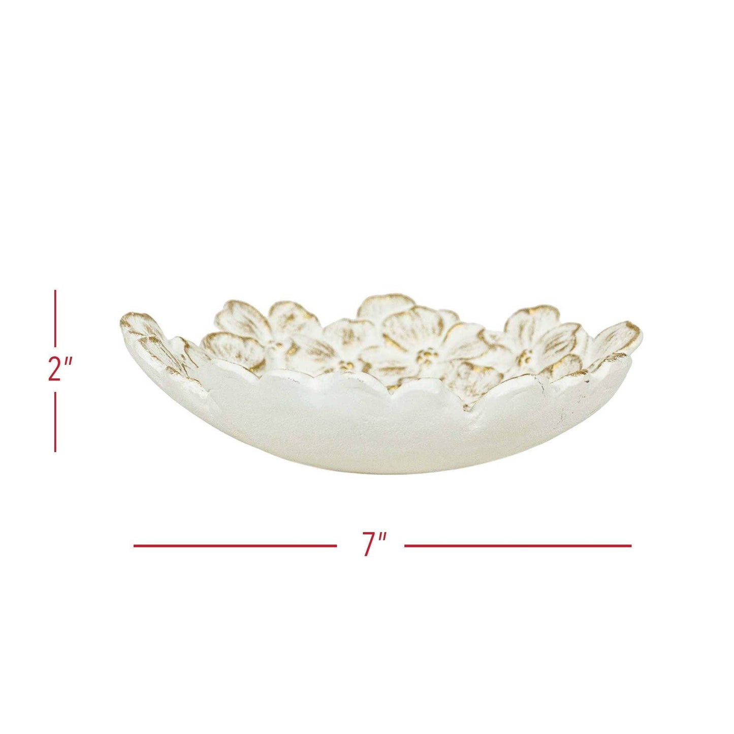 Mae Floral Trinket Dish White - Songbird Gifts