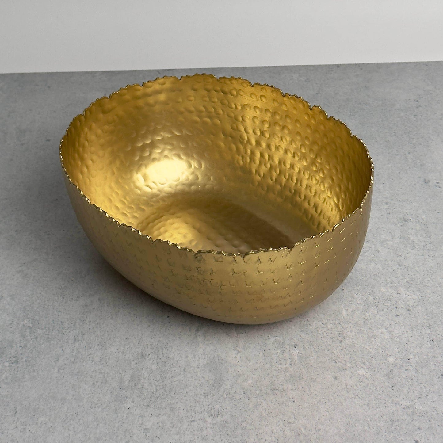 Gold Oval Hammered Bowl - Songbird Gifts