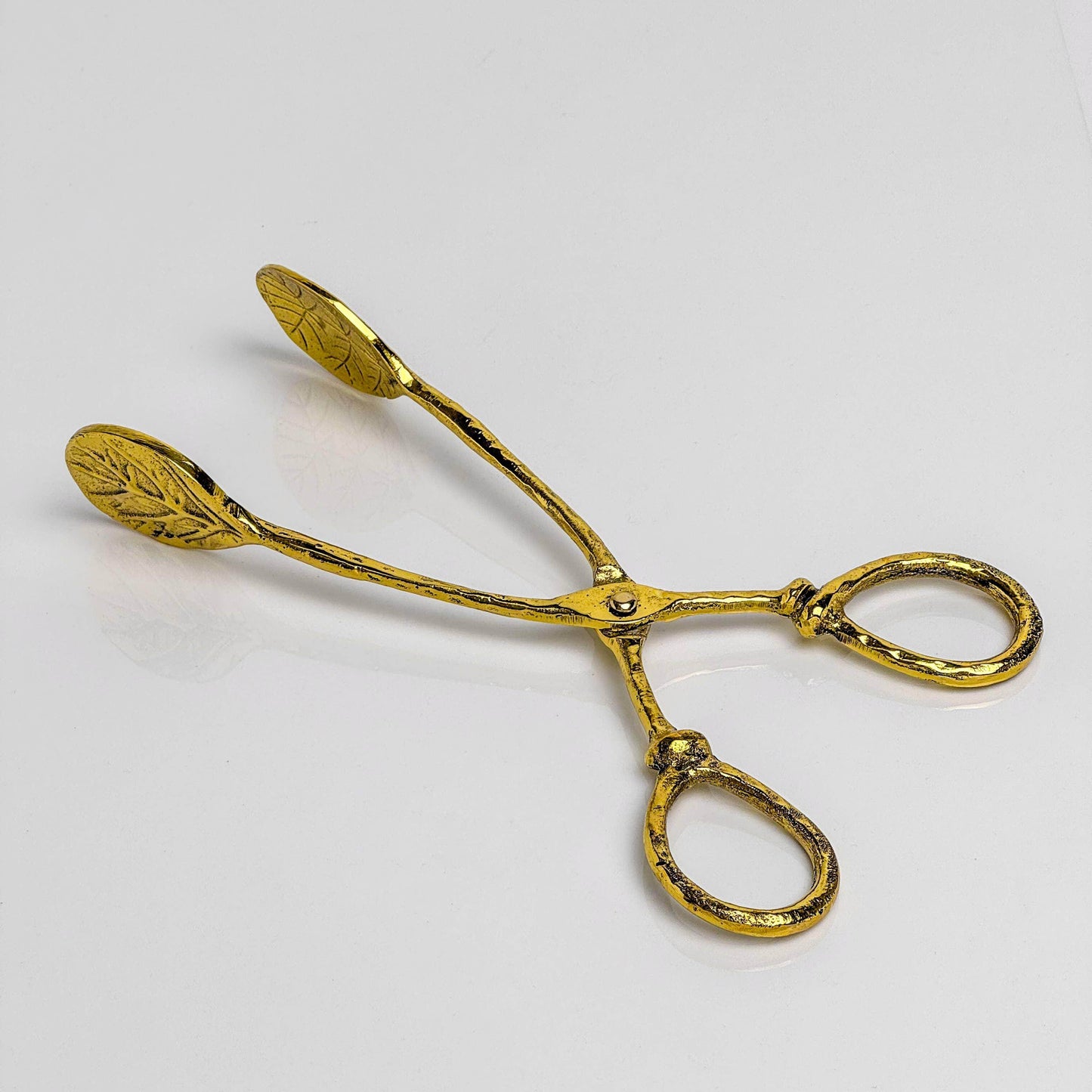 Vintage-Style Brass Leaf Serving Tongs - Songbird Gifts