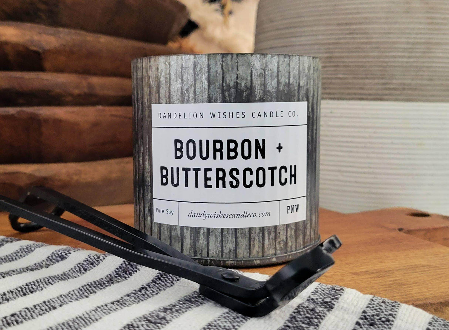 12 oz. Rustic Galvanized Tin Candle - Songbird Gifts