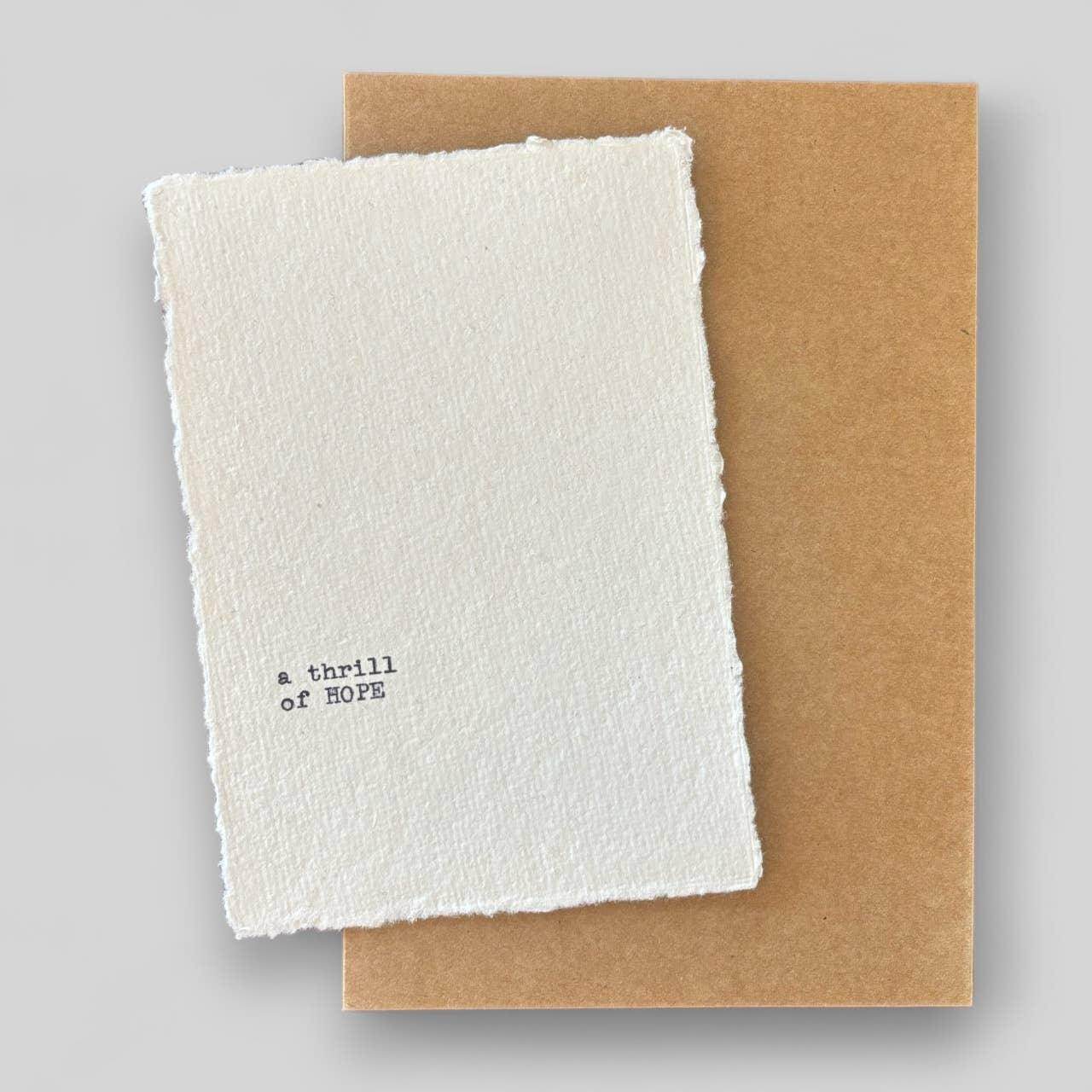 Handmade typewritten christmas card - Songbird Gifts