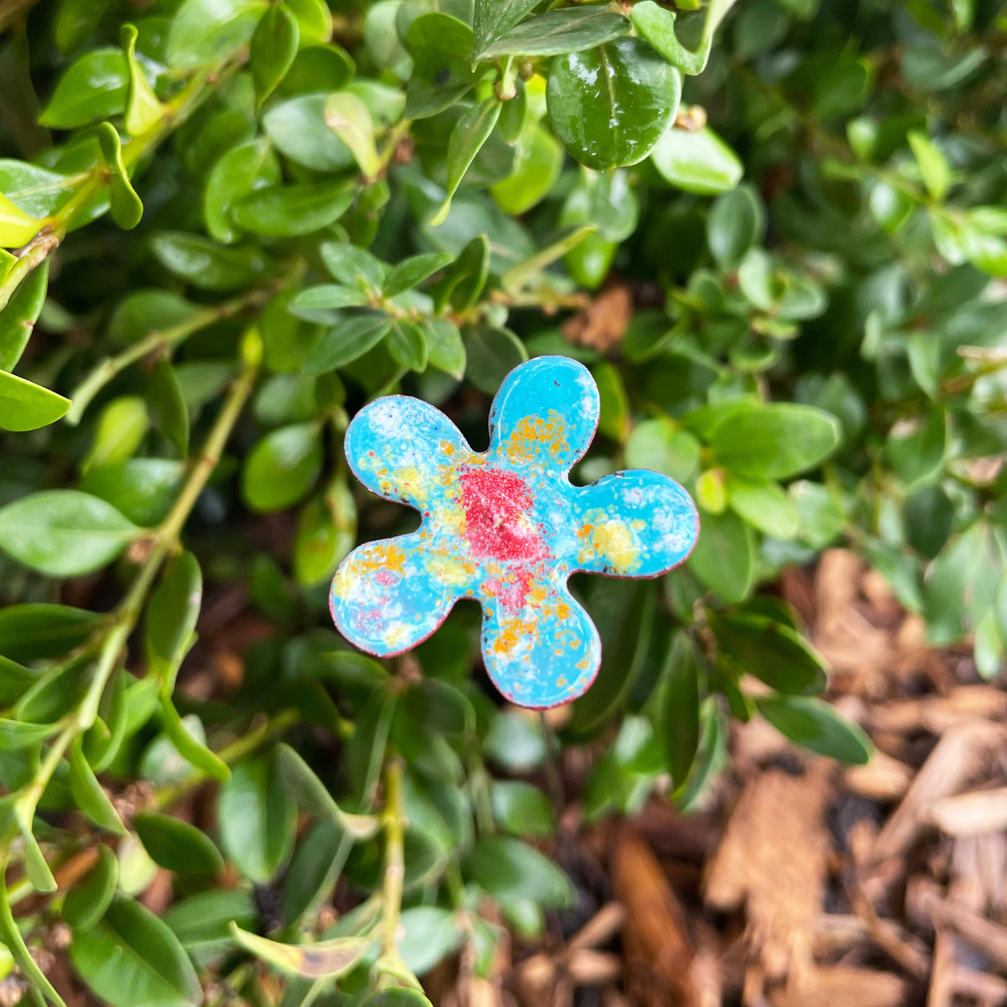 Small Copper Enamel Flower