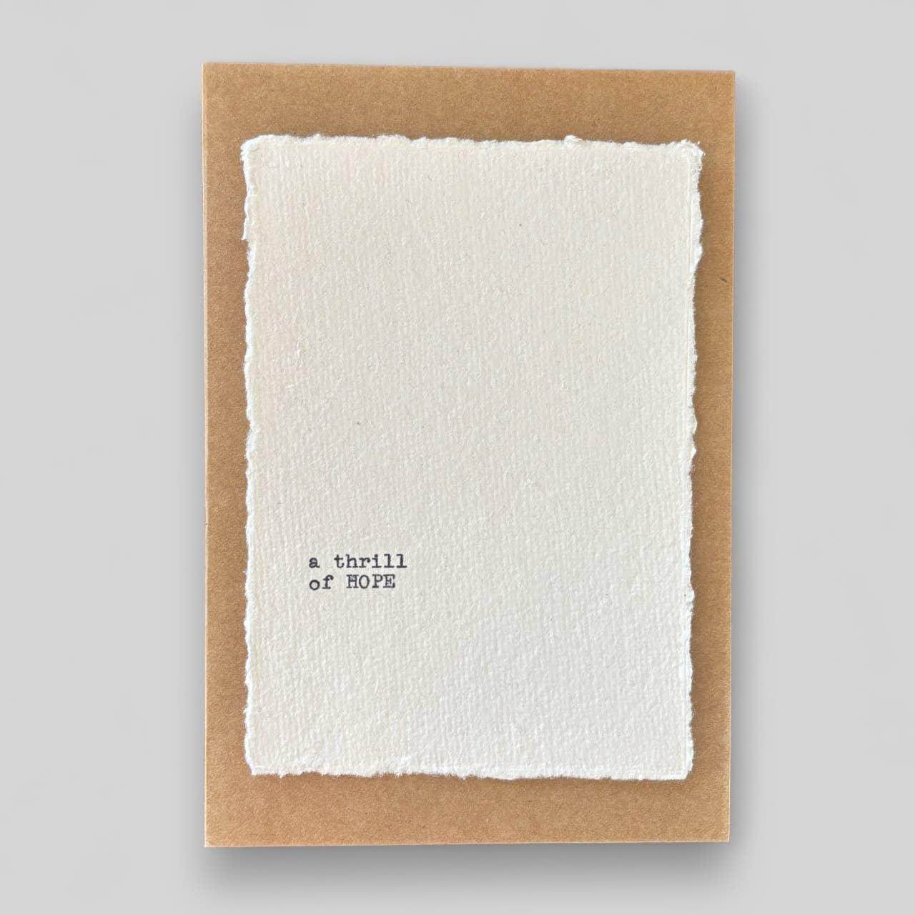 Handmade typewritten christmas card - Songbird Gifts