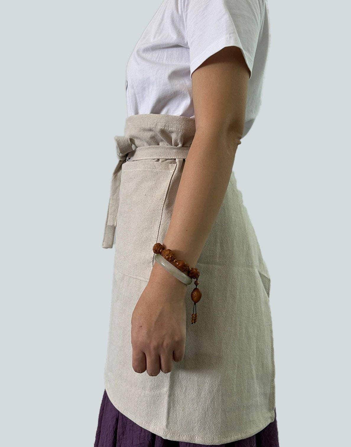 Linen Half Apron with Pockets - Songbird Gifts