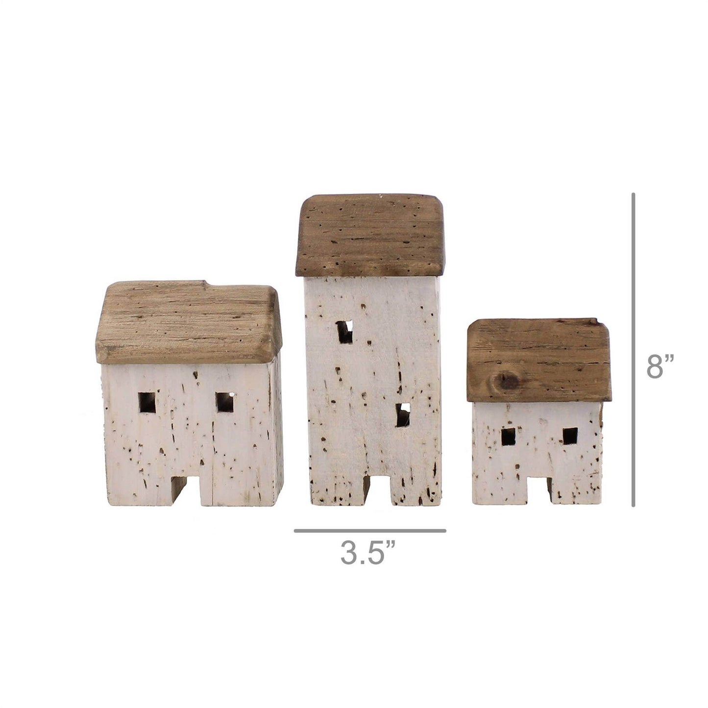 Kelso Wood Cottages, Set of 3 - Natural Wood - Songbird Gifts