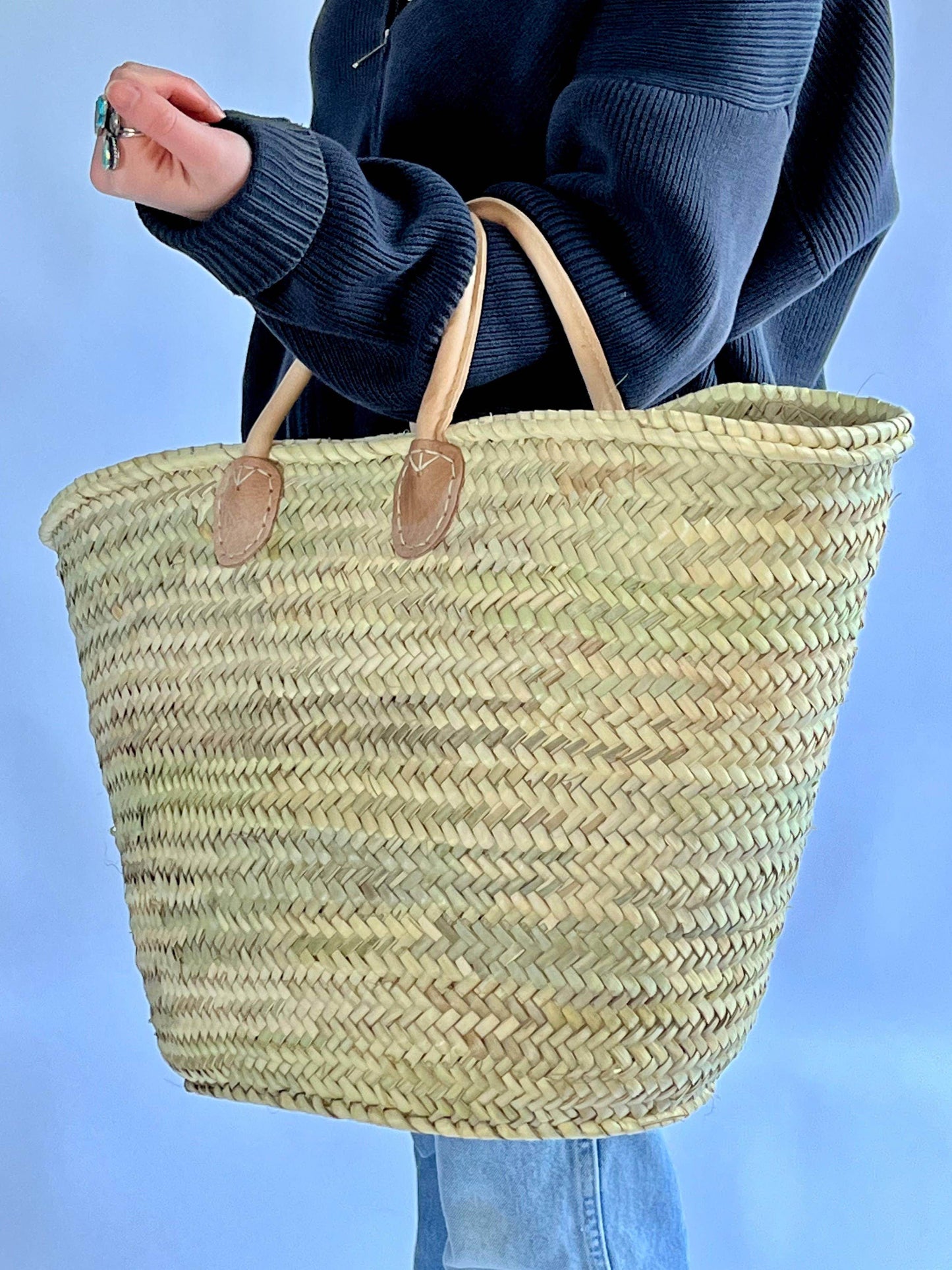 Short Handled French Market Basket - Songbird Gifts