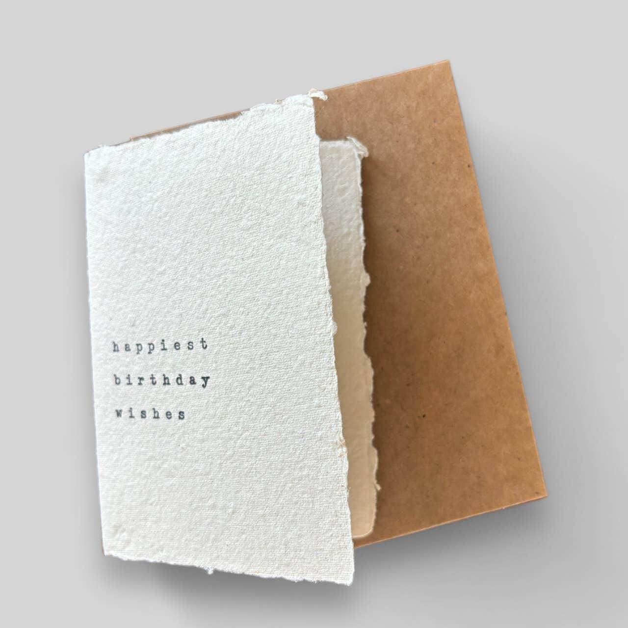 Handmade typewritten birthday card - Songbird Gifts