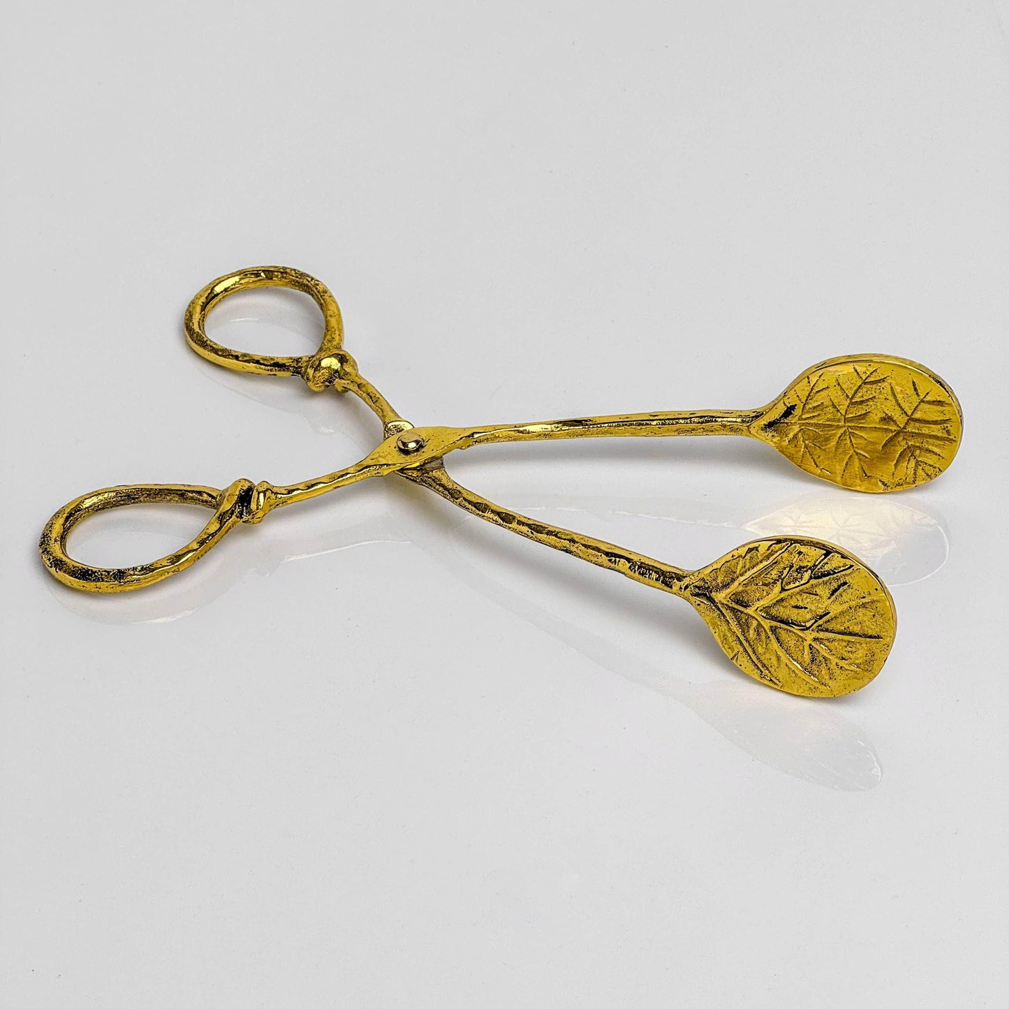 Vintage-Style Brass Leaf Serving Tongs - Songbird Gifts