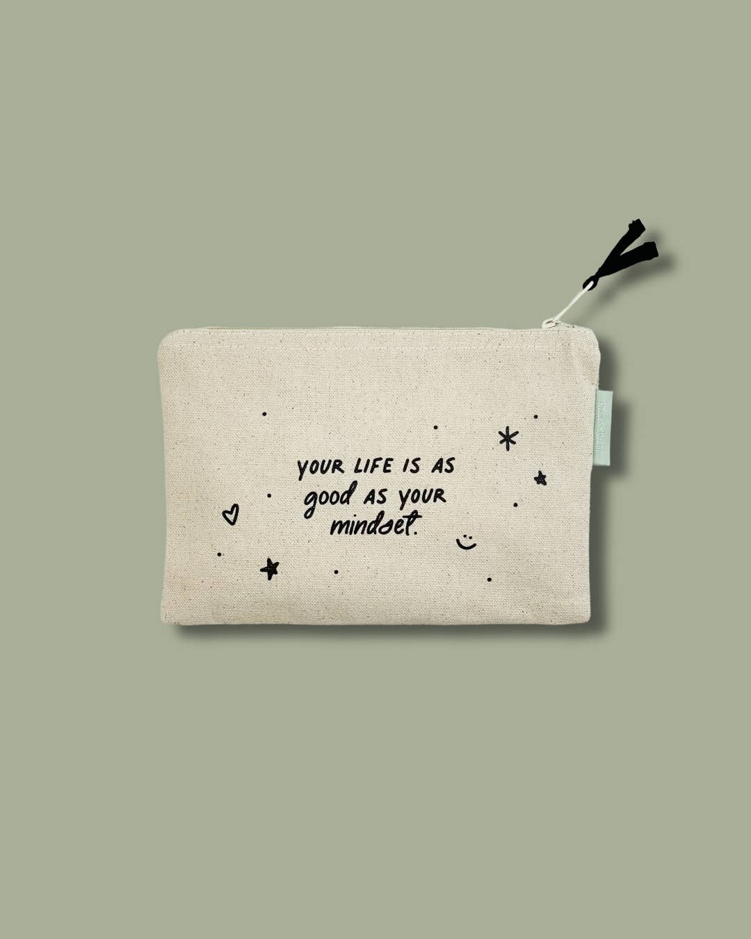 Hearts Small Canvas Zipper Pouch
