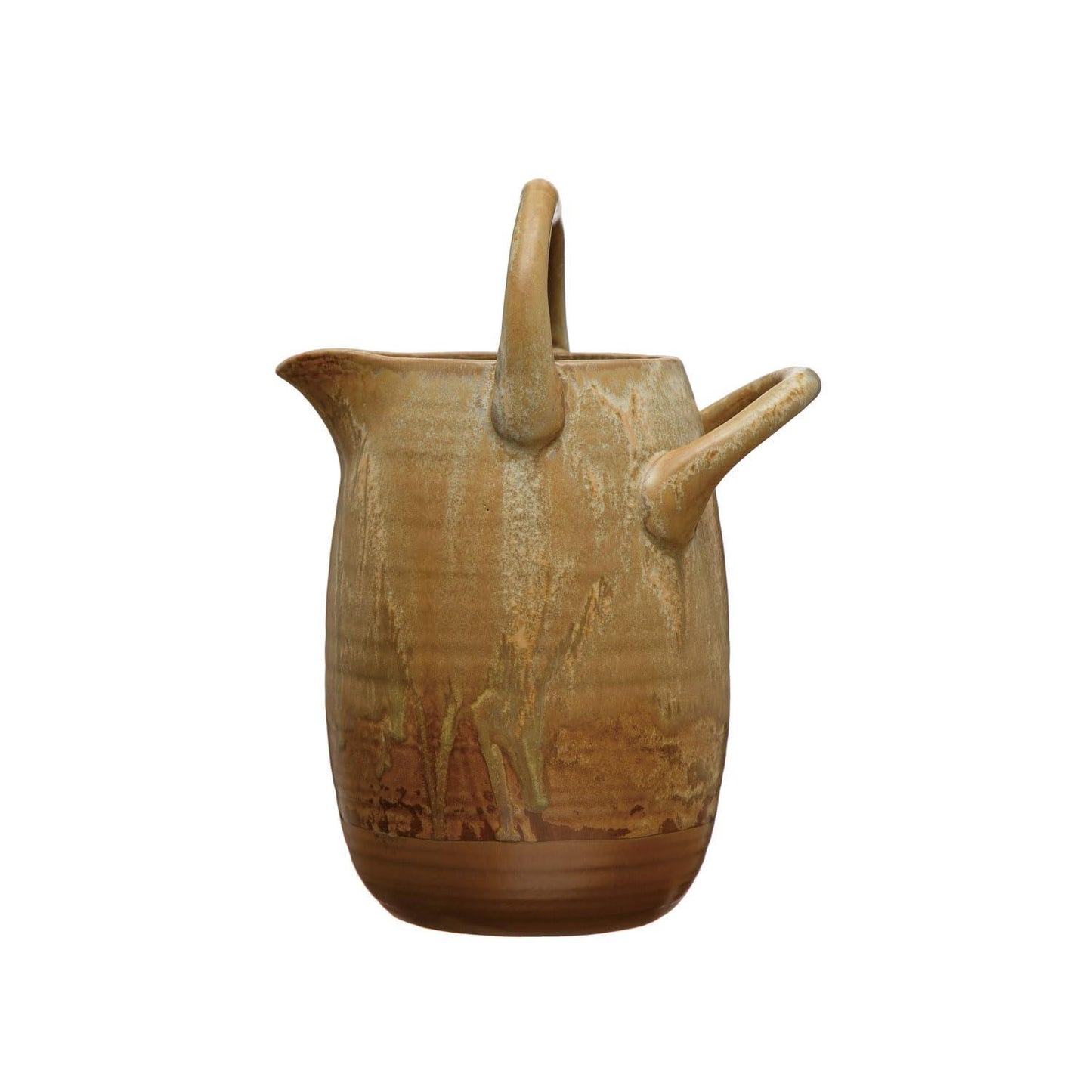 Creative Co-Op Stoneware Watering Handles, Reactive Glaze Pitcher, 7" L x 5" W x 10" H - Songbird Landscape Supply