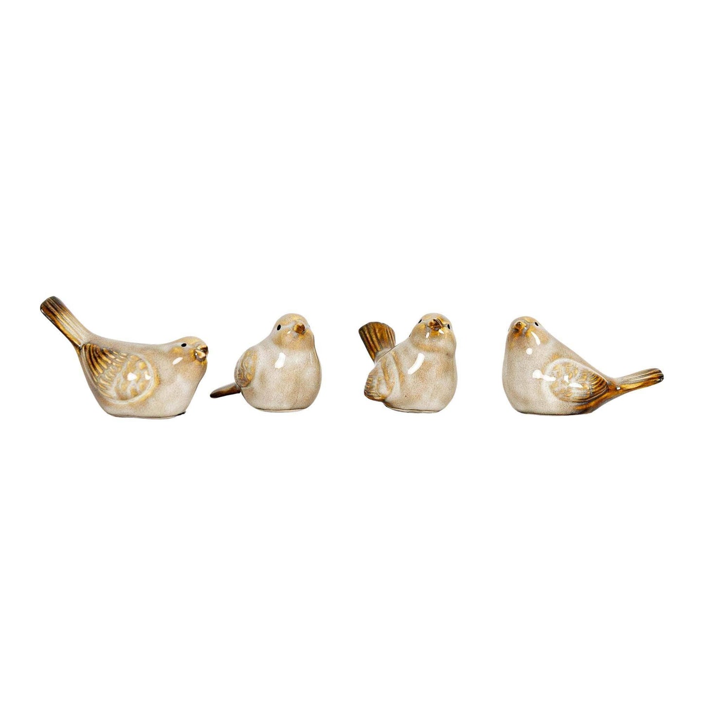 Nalin Bird Figures White, Set Of 4 - Songbird Gifts