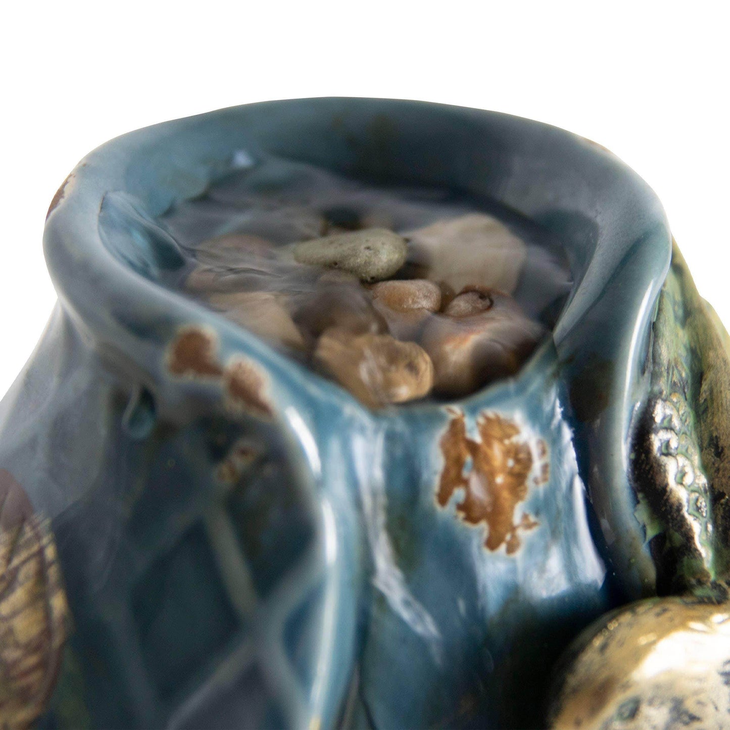 Verdigris Hummingbird Blue Garden Water Fountain with Pump - Songbird Gifts