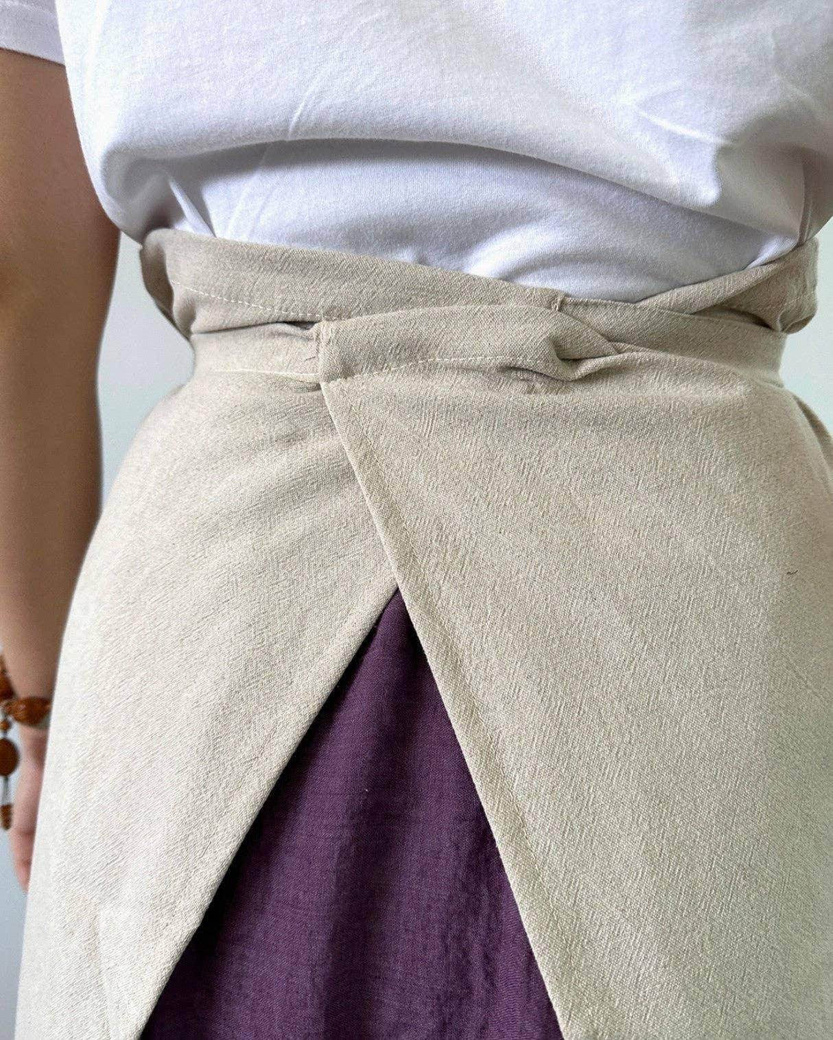 Linen Half Apron with Pockets - Songbird Gifts