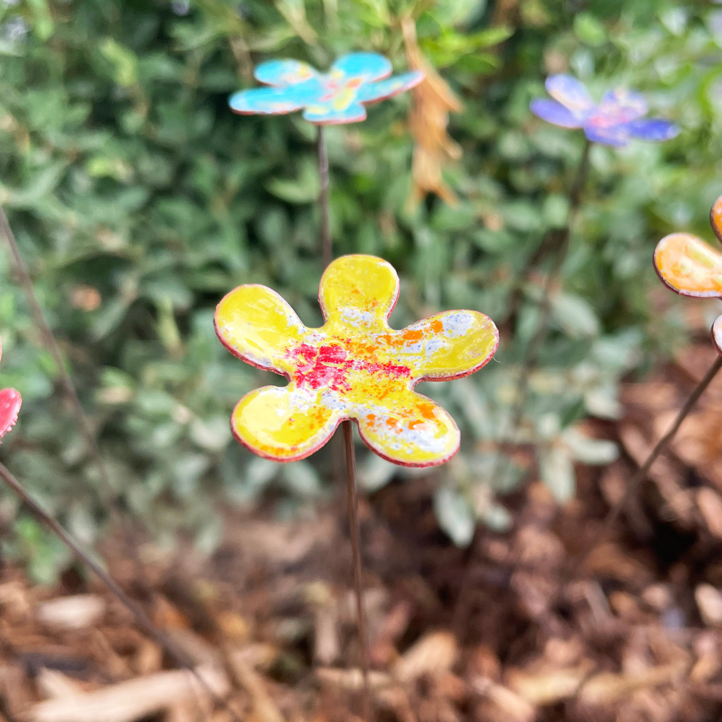 Small Copper Enamel Flower