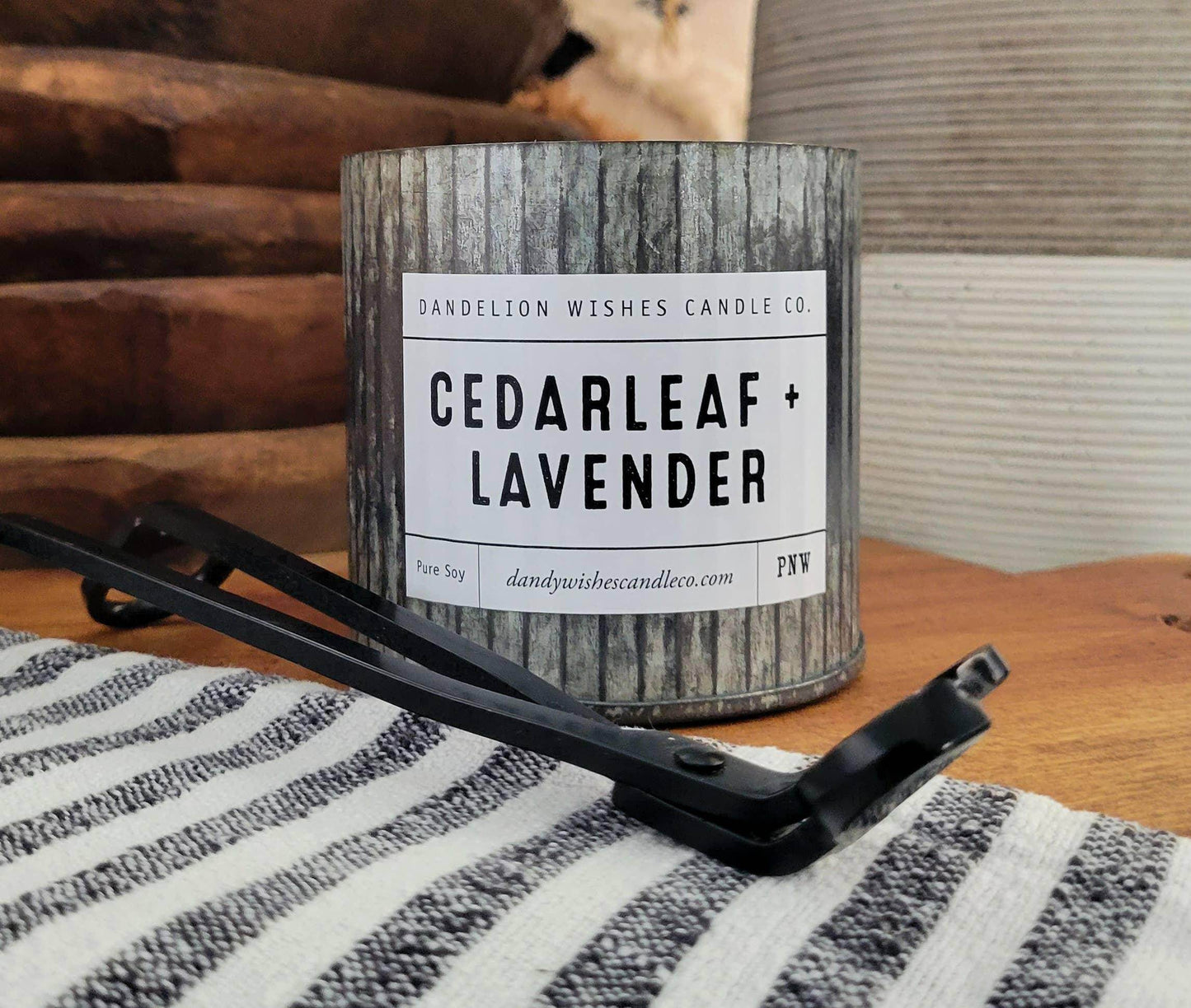 12 oz. Rustic Galvanized Tin Candle - Songbird Gifts