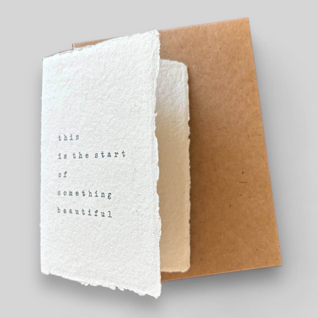 Handmade typewritten wedding card - Songbird Gifts
