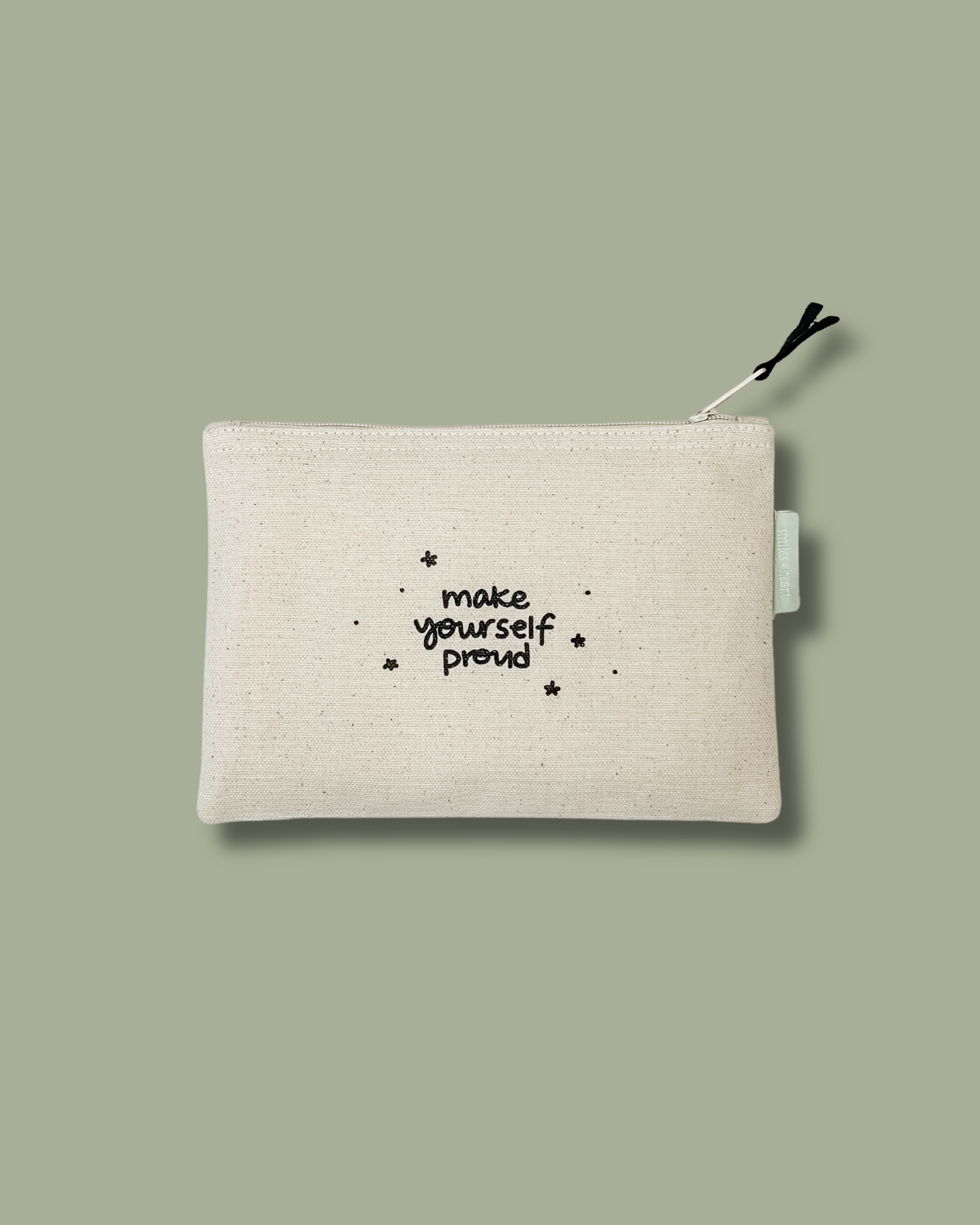Hearts Small Canvas Zipper Pouch