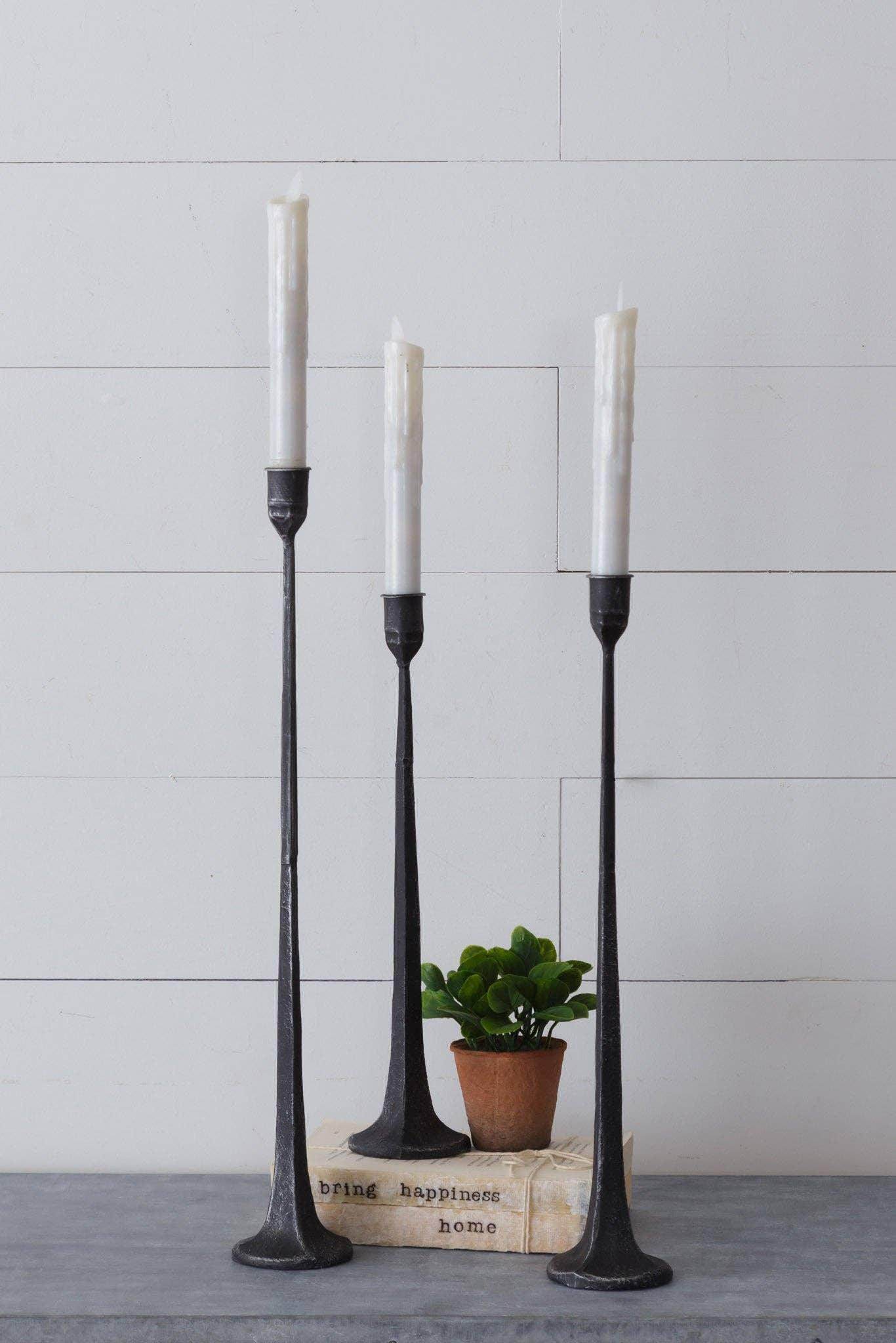 Hand Forged Metal Candle Holders (Set Of 03) - Songbird Gifts