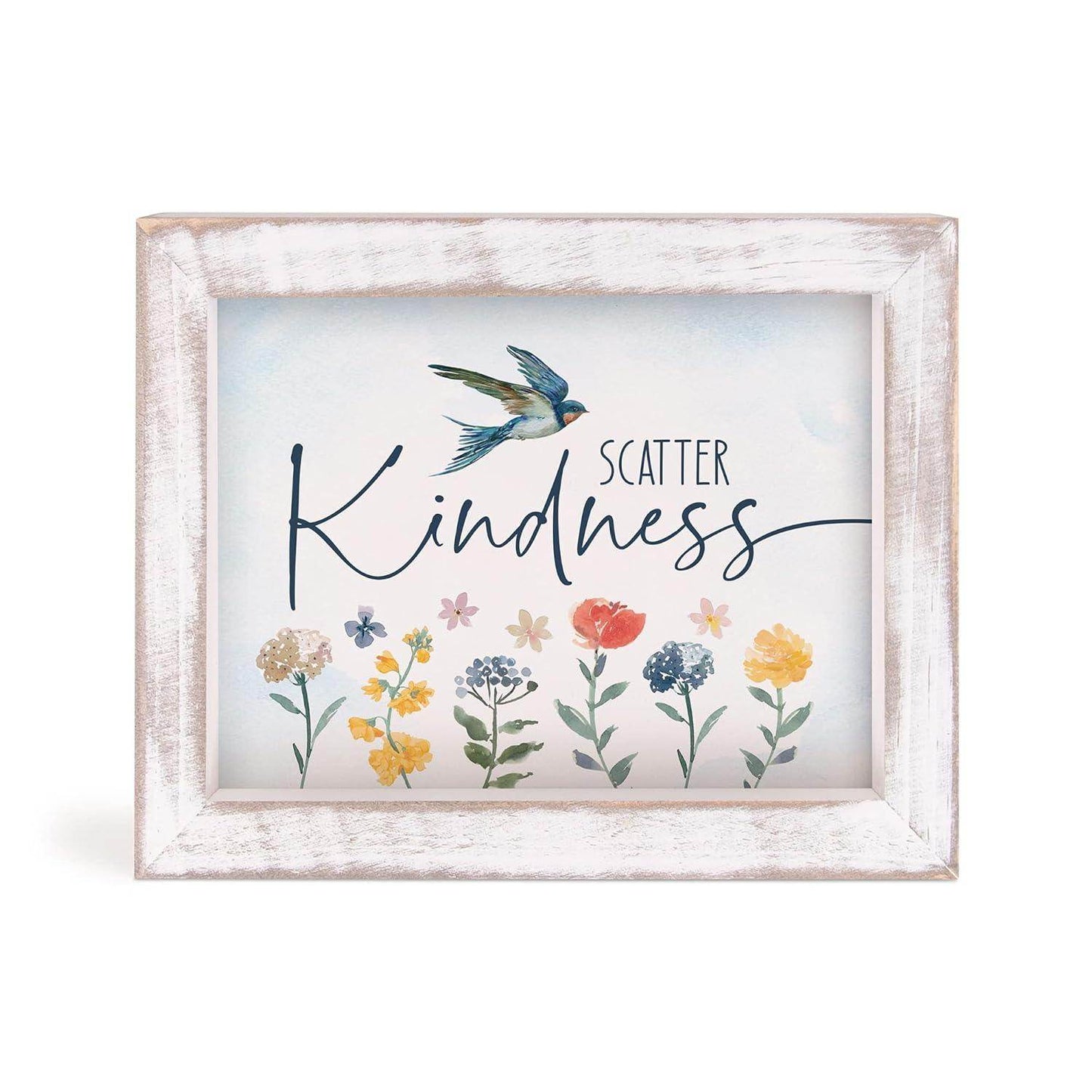 P. Graham Dunn Scatter Kindness White 8.25 x 6.25 Pine Wood Framed Art Sign - Songbird Gifts