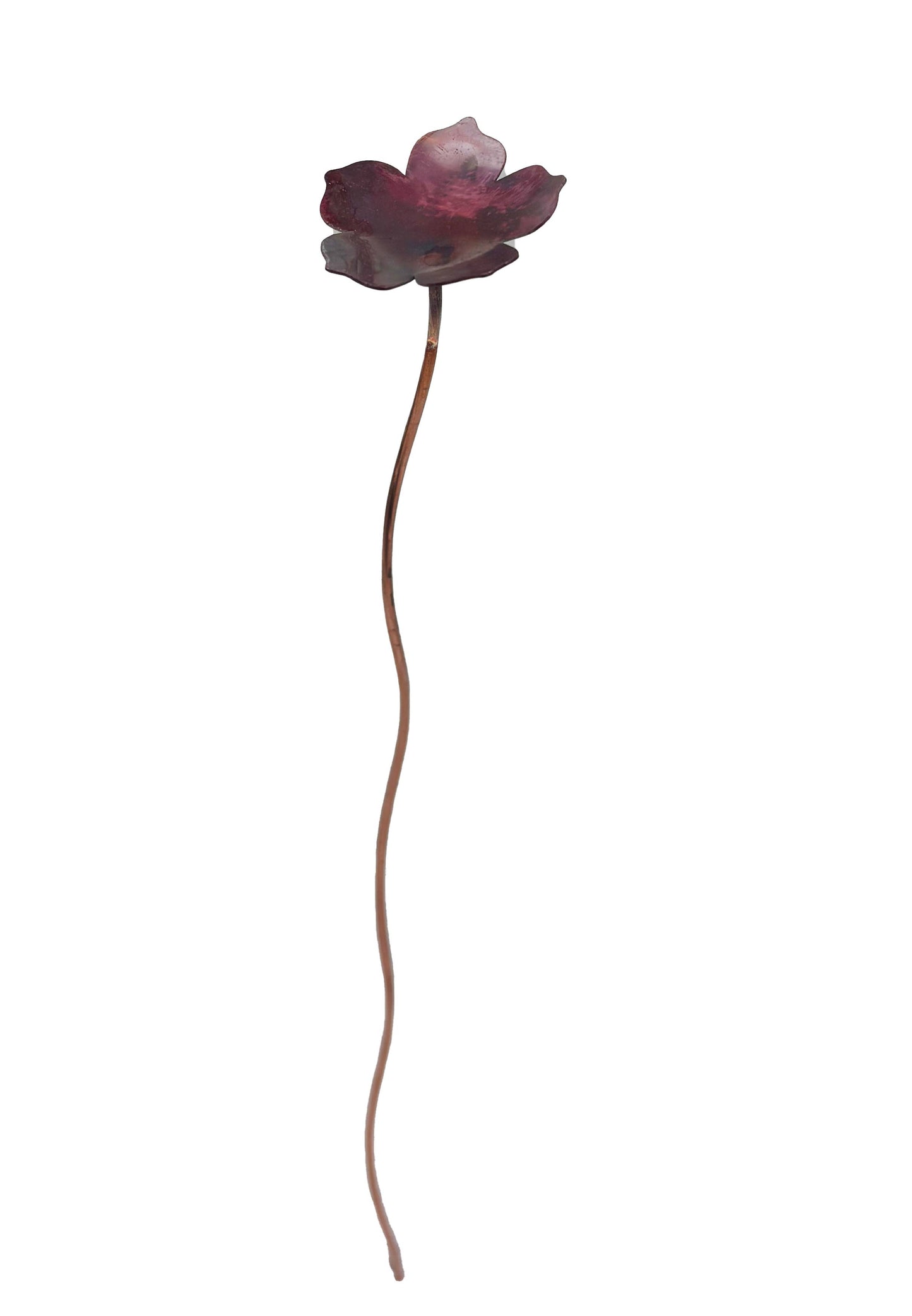 Enamel 5 Petal Flower Stem