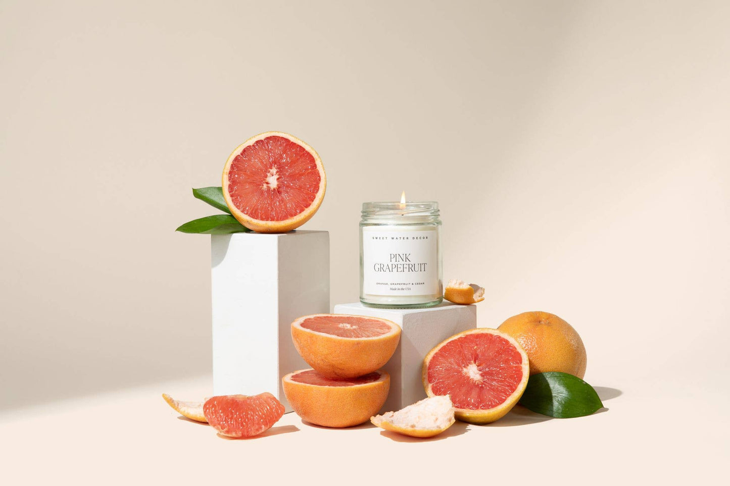 Pink Grapefruit 9 oz Soy Candle - Home Decor & Gifts