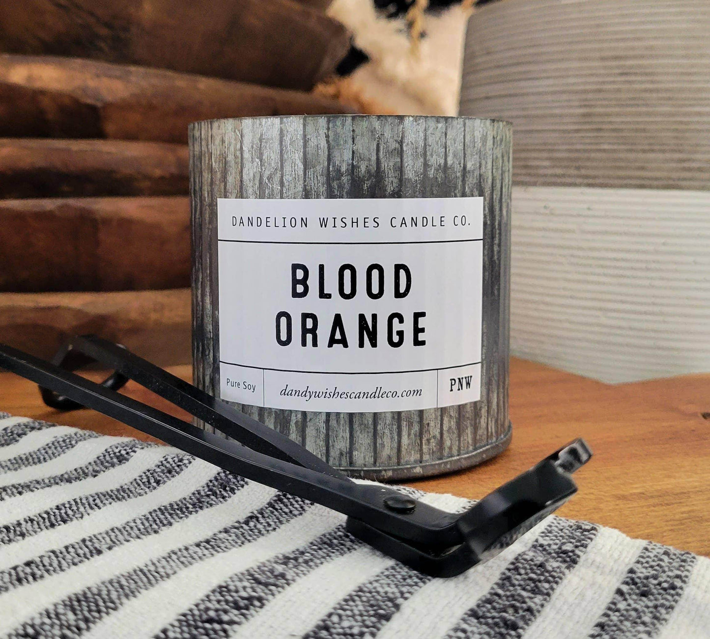12 oz. Rustic Galvanized Tin Candle - Songbird Gifts