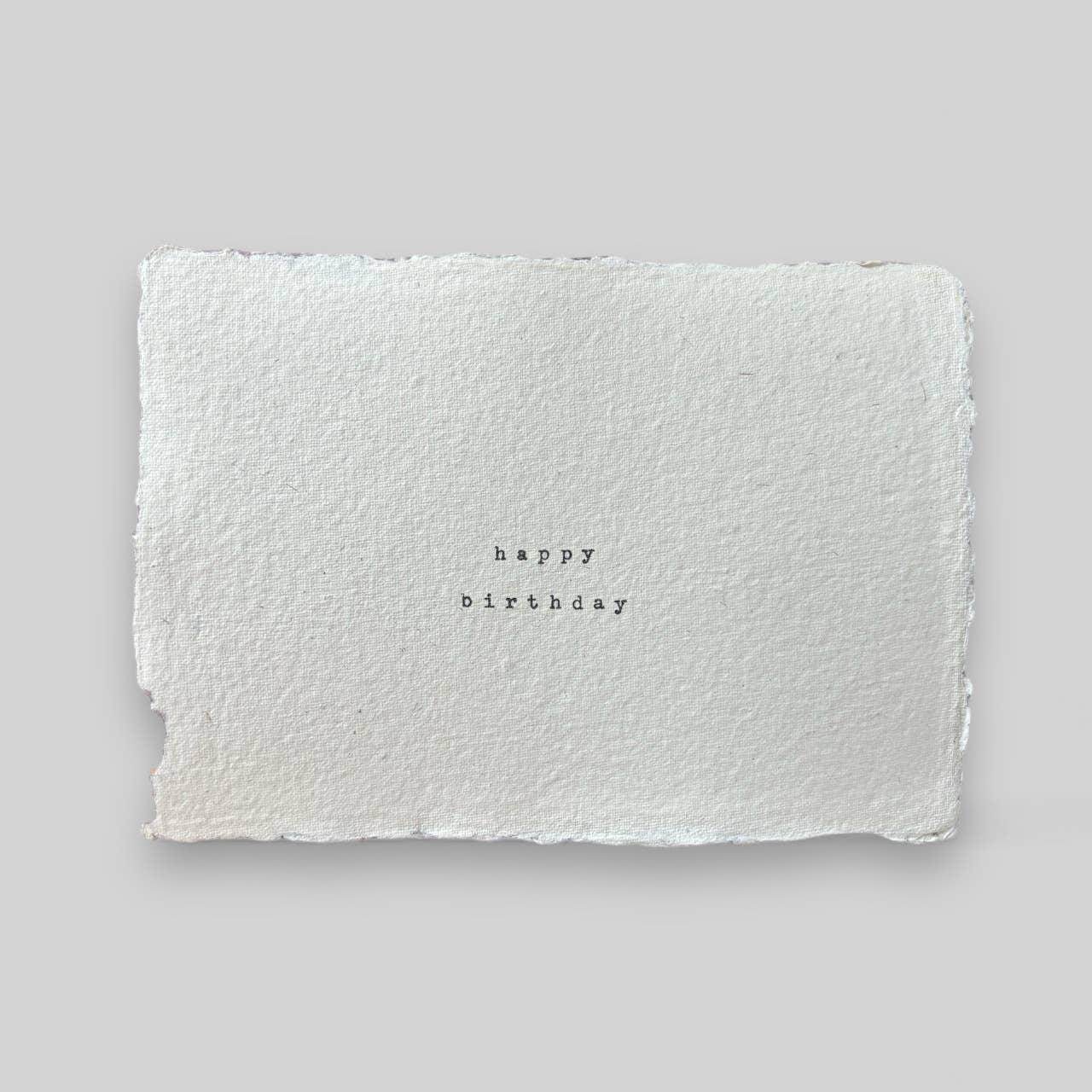 Handmade typewritten birthday postcard - Songbird Gifts