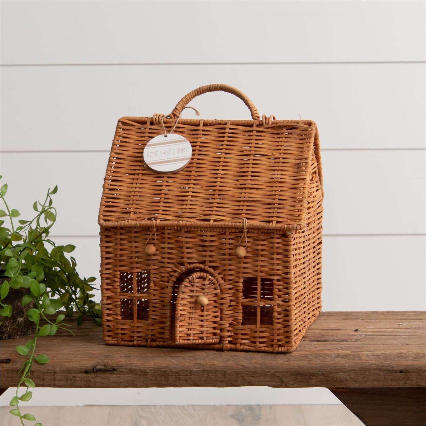 Woven House Basket With Handle - Songbird Gifts
