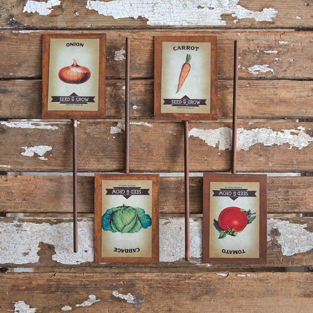 Set of Four Garden Vegetable Markers - Songbird Gifts