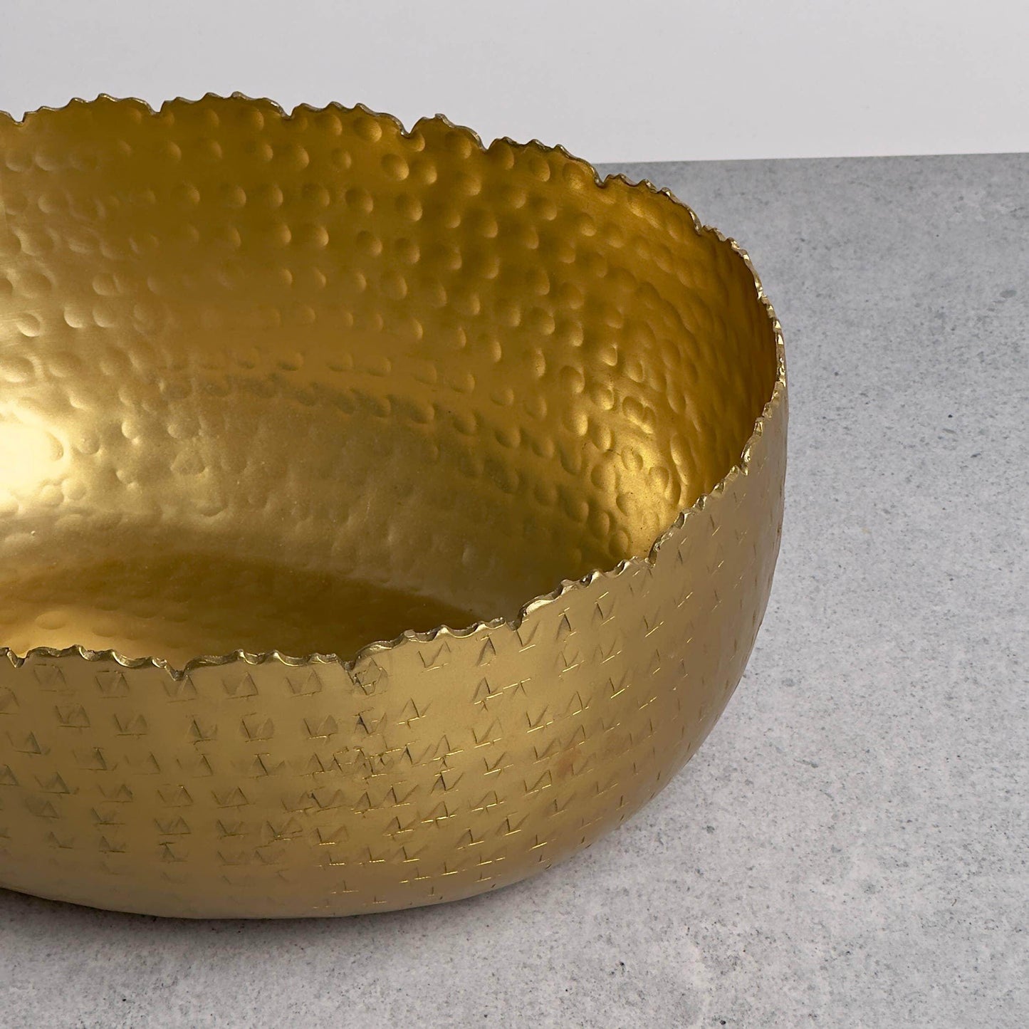 Gold Oval Hammered Bowl - Songbird Gifts