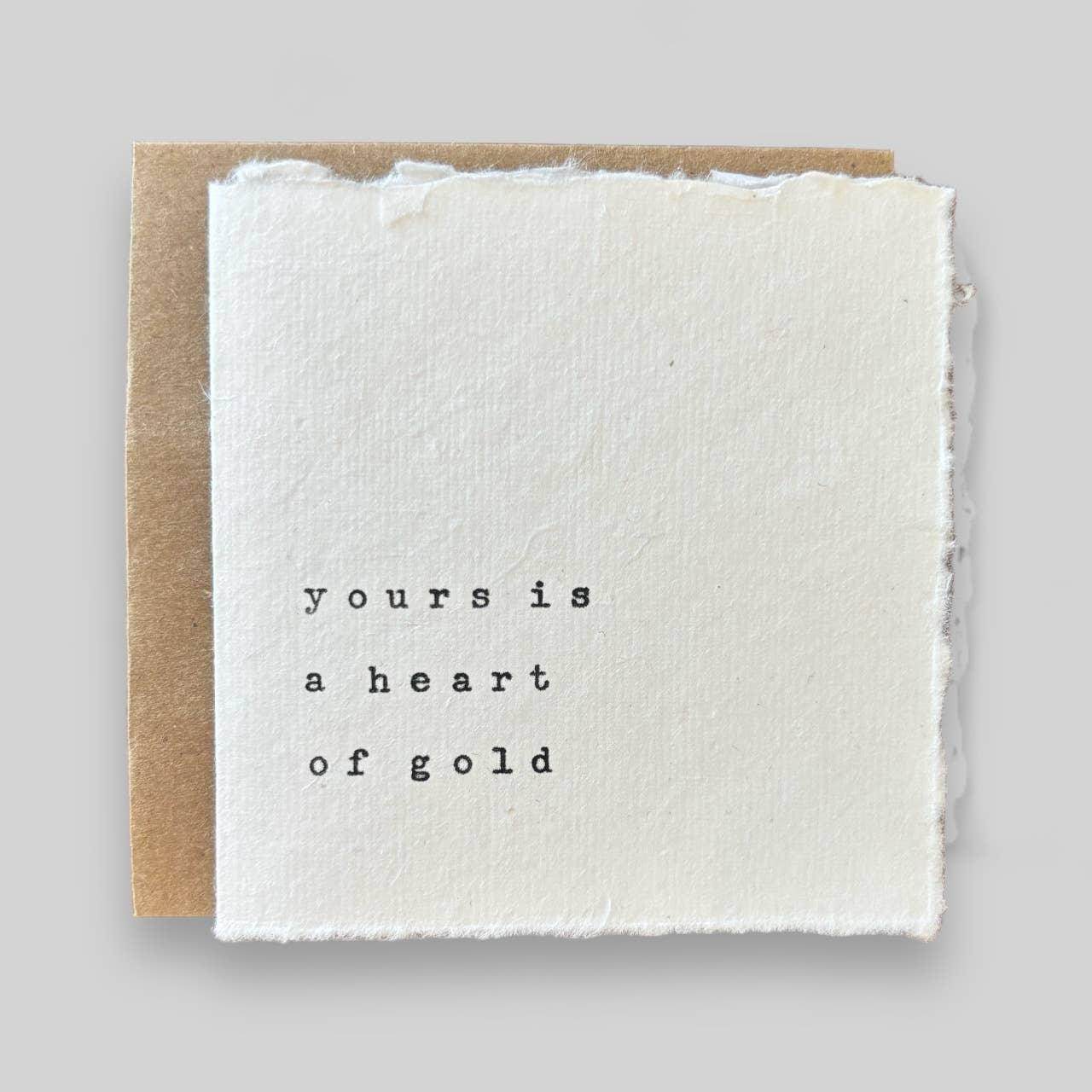 Small white handmade typewritten friend card - Songbird Gifts