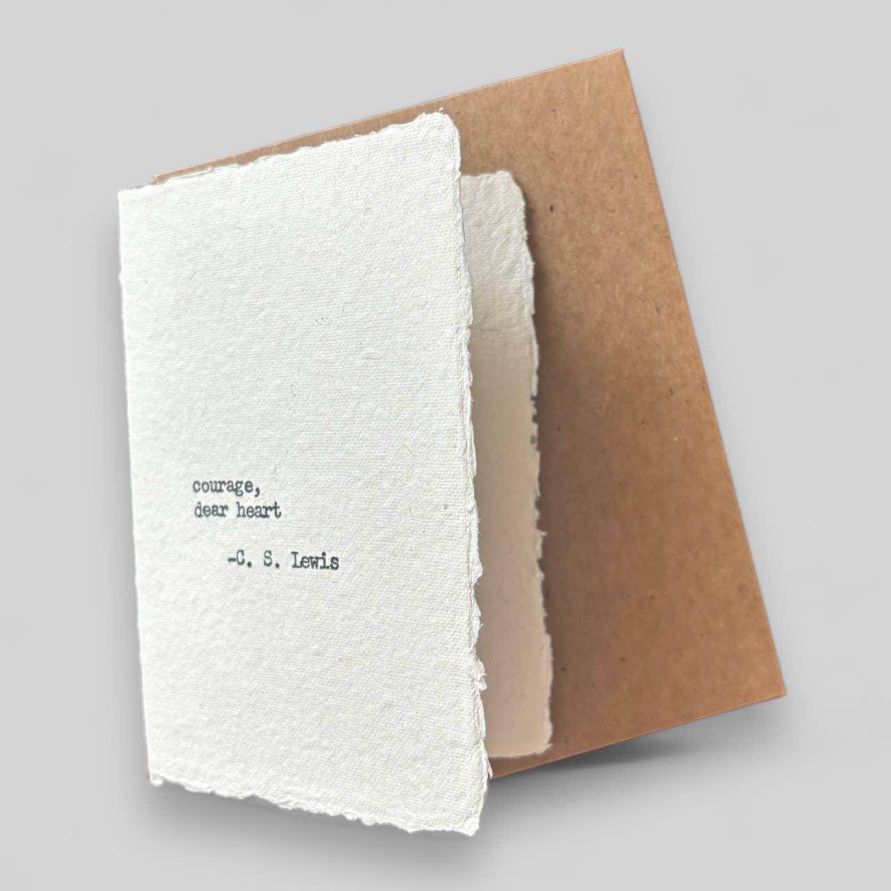 Handmade typewritten sympathy card - Songbird Gifts