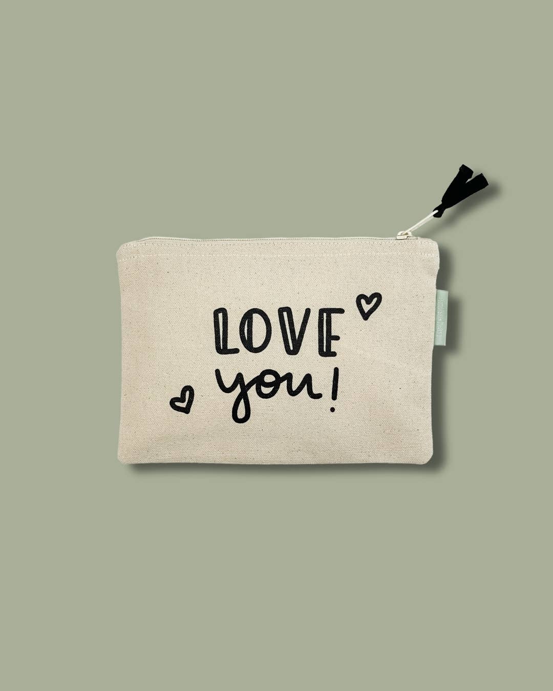 Hearts Small Canvas Zipper Pouch
