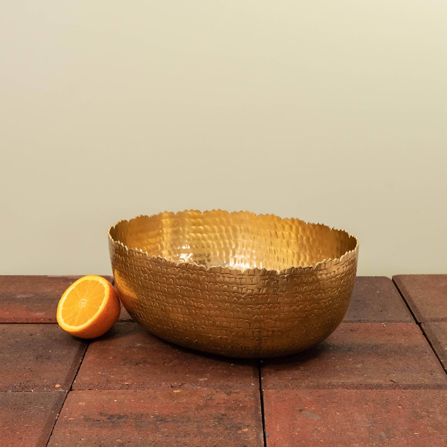 Gold Oval Hammered Bowl - Songbird Gifts