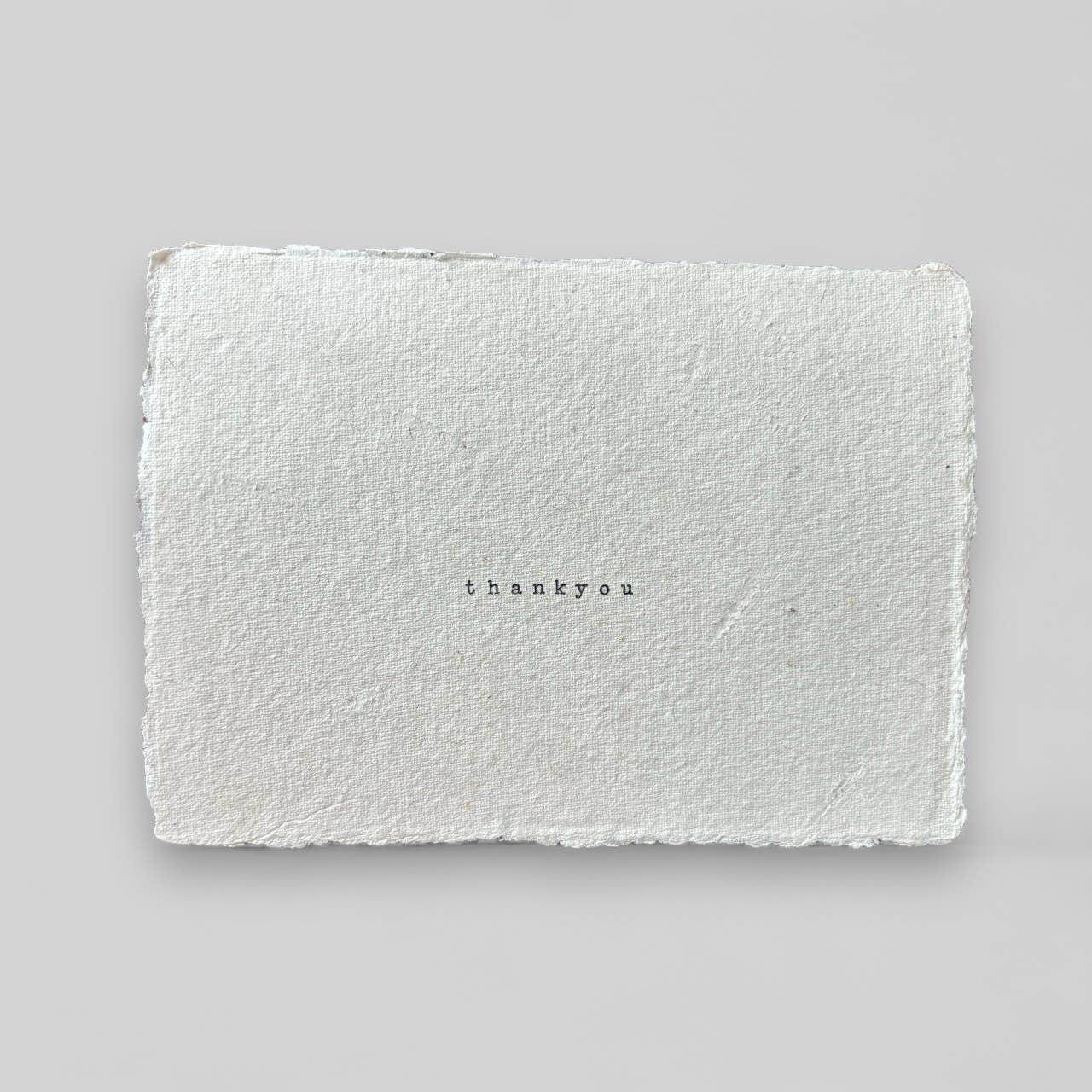 Handmade typewritten thankyou postcard - Songbird Gifts