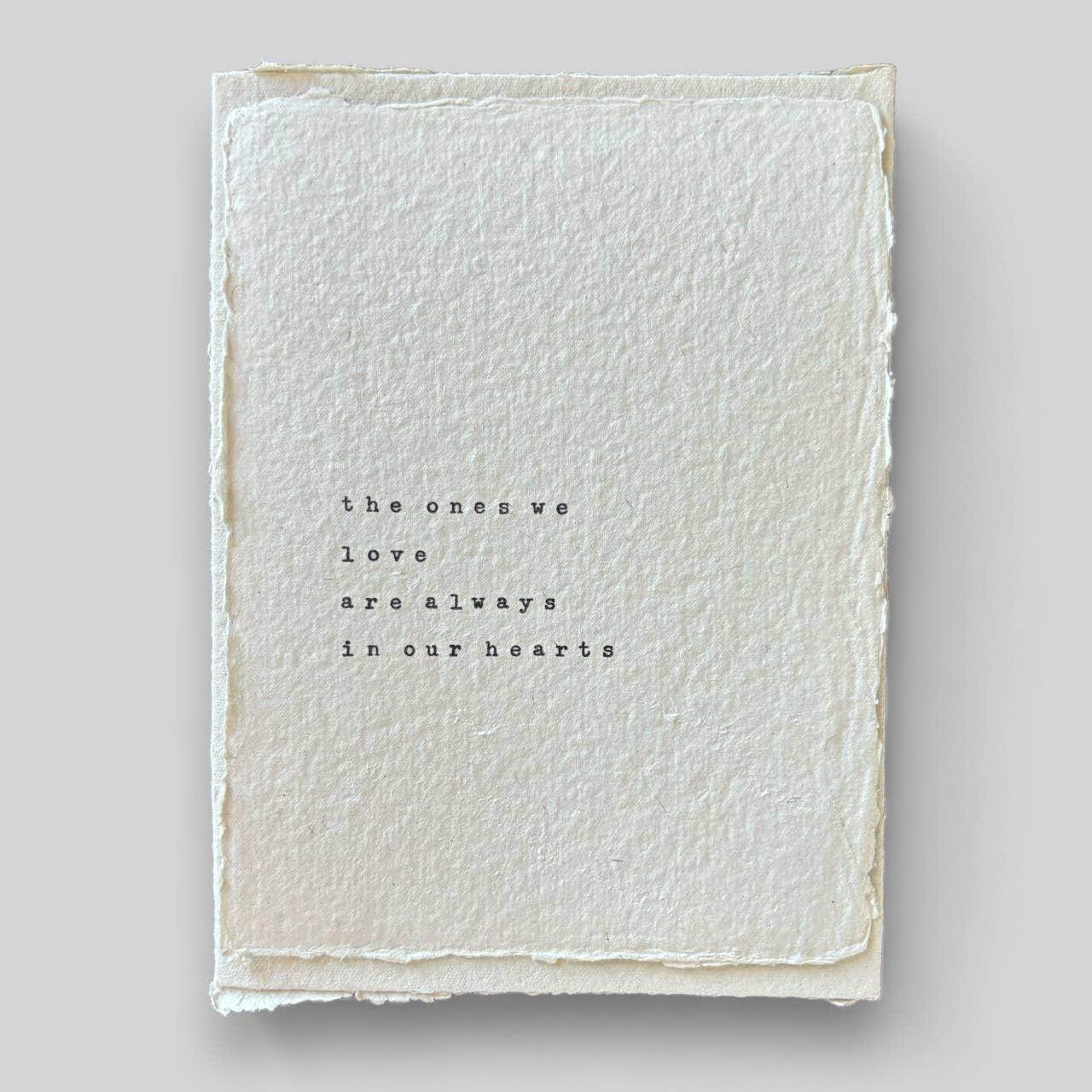 Handmade typewritten sympathy card - Songbird Gifts