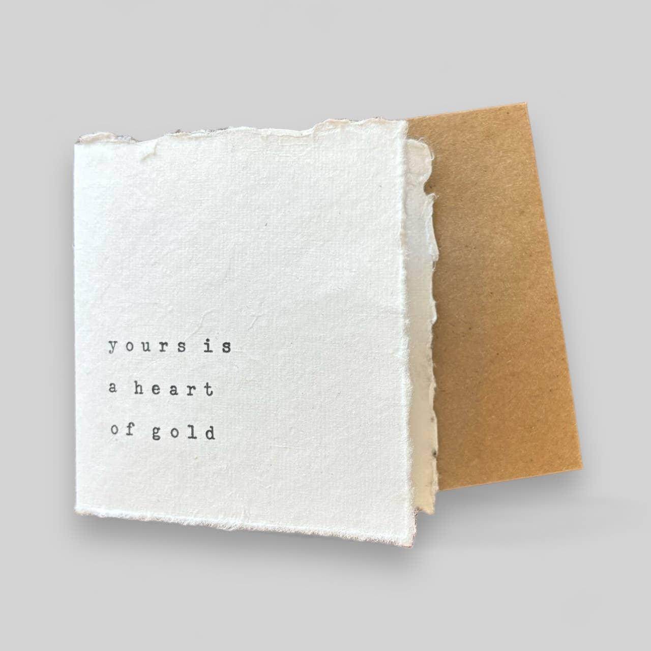 Small white handmade typewritten friend card - Songbird Gifts