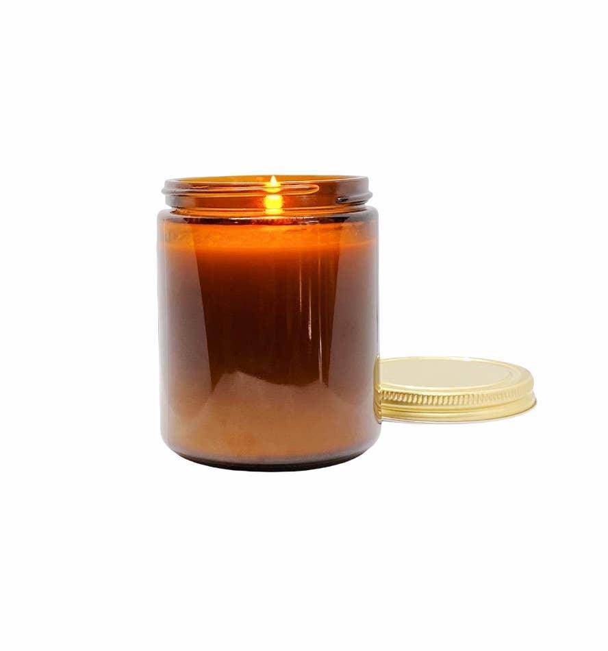 Coffee House 8 oz coconut wax amber jar candle - Songbird Gifts