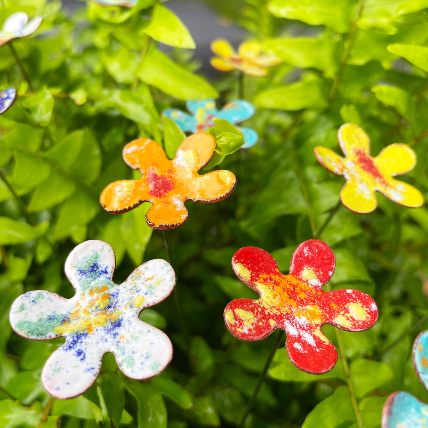 Small Copper Enamel Flower