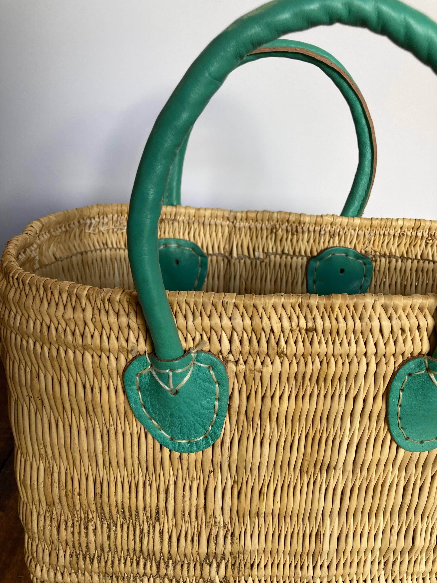 Small Tote, Teal Handle - Songbird Gifts