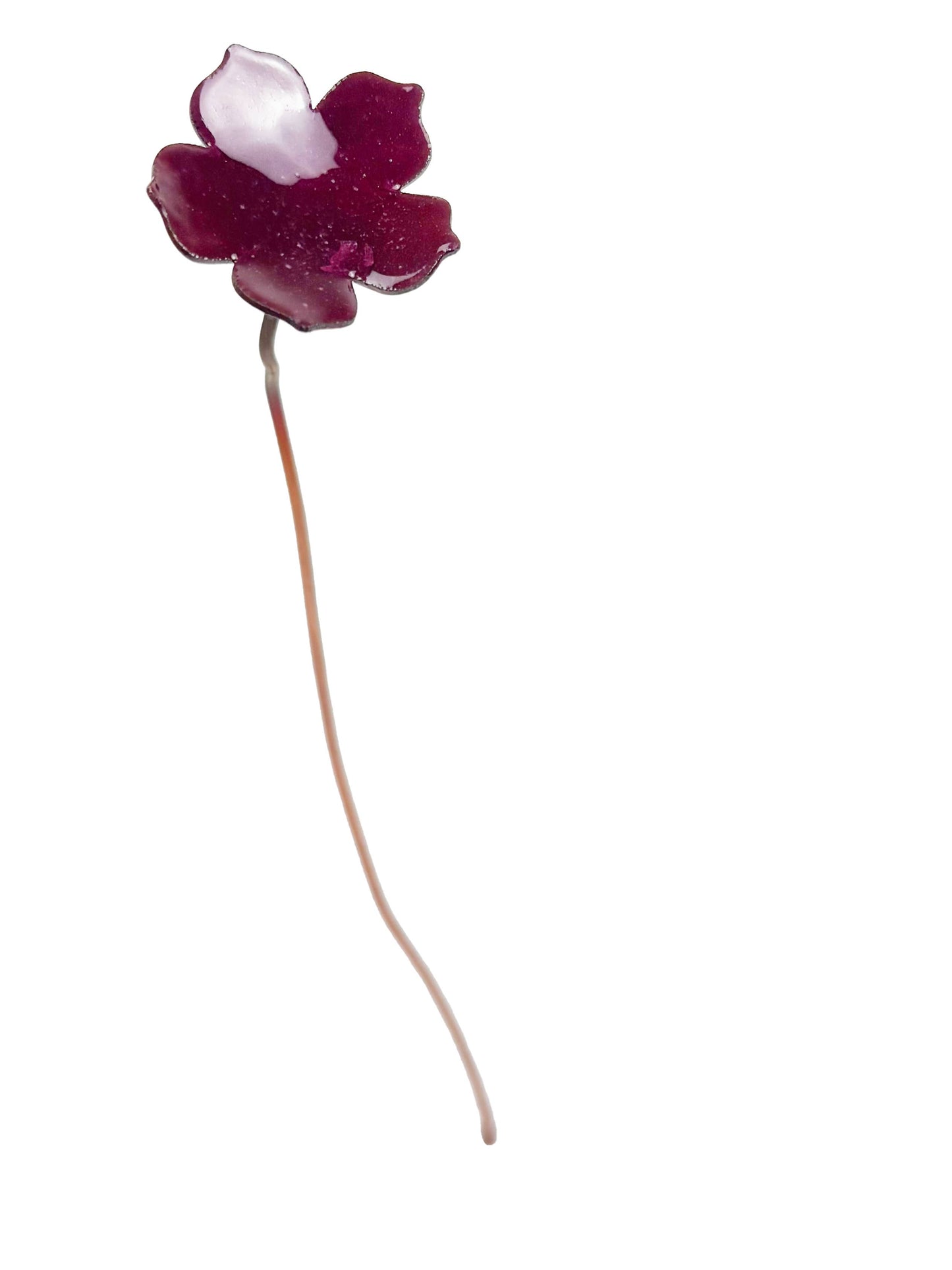 Enamel 5 Petal Flower Stem