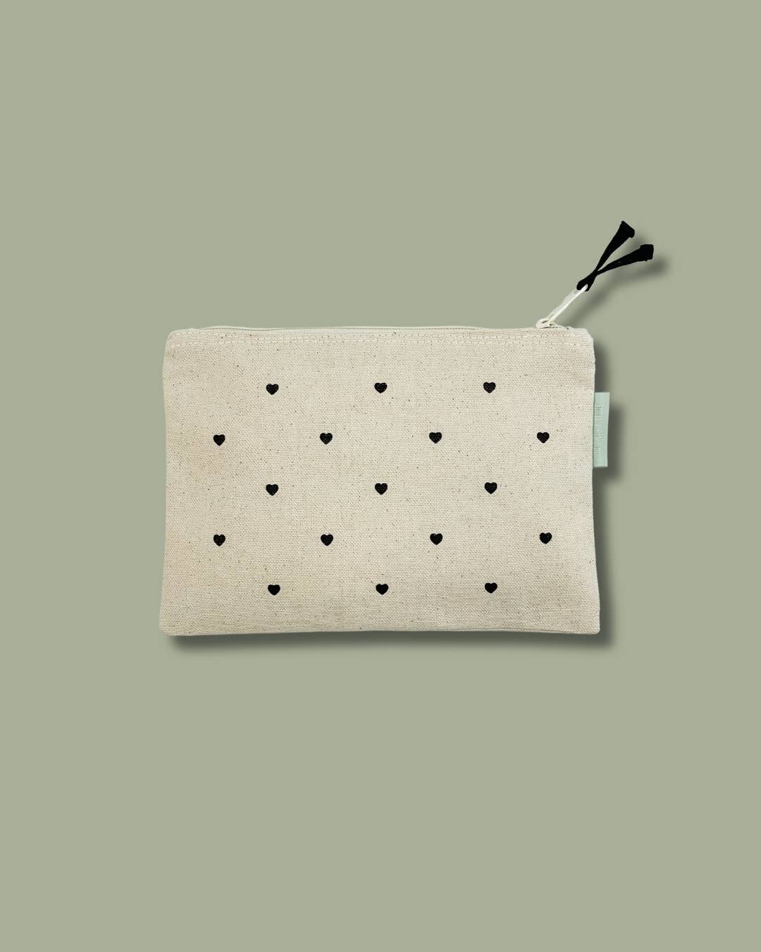 Hearts Small Canvas Zipper Pouch