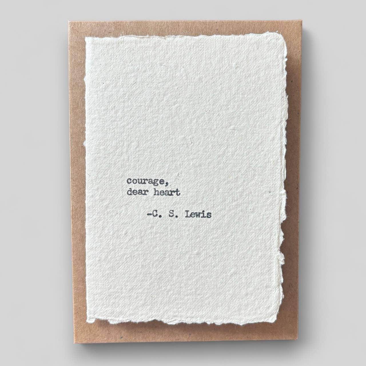 Handmade typewritten sympathy card - Songbird Gifts