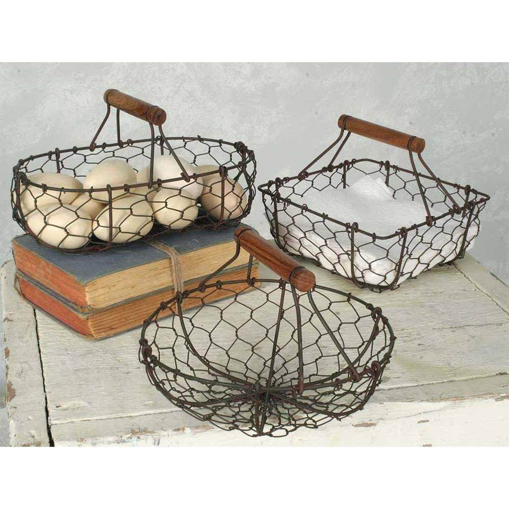 Set of Three Chicken Wire Baskets - Songbird Gifts