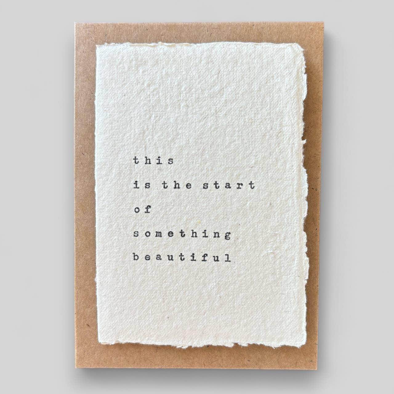 Handmade typewritten wedding card - Songbird Gifts